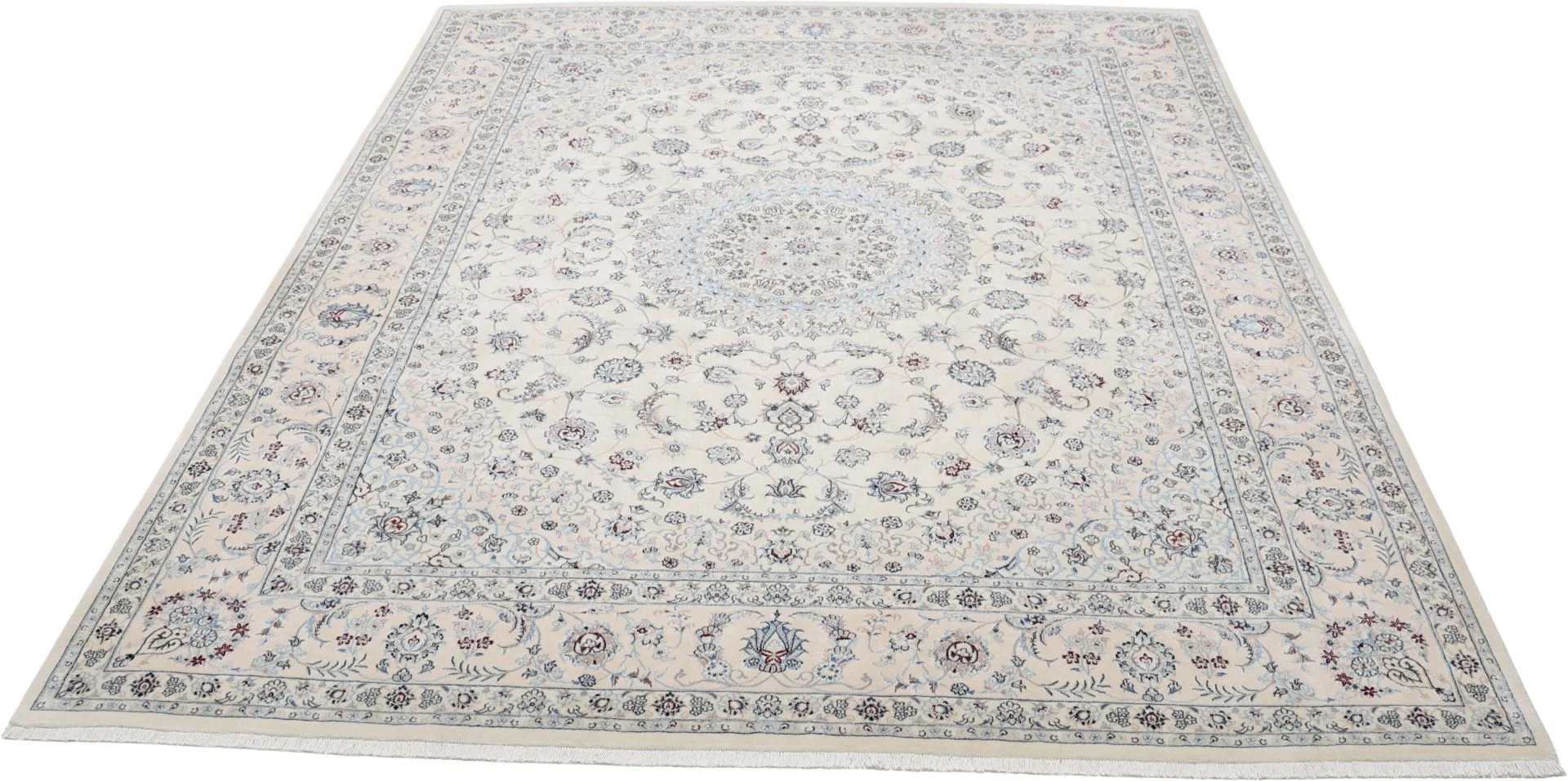 Alternative view of Hand-Knotted Nain Persian Rug, 198 × 243 cm, Wool & Silk