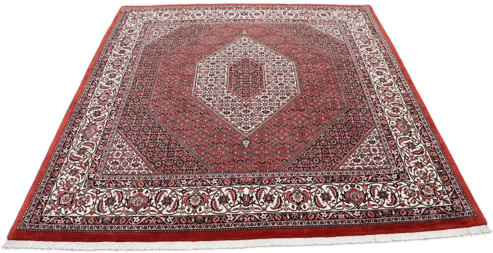 Alternative view of Hand-Knotted Bijar Persian Rug, 200 × 213 cm, Wool & Silk