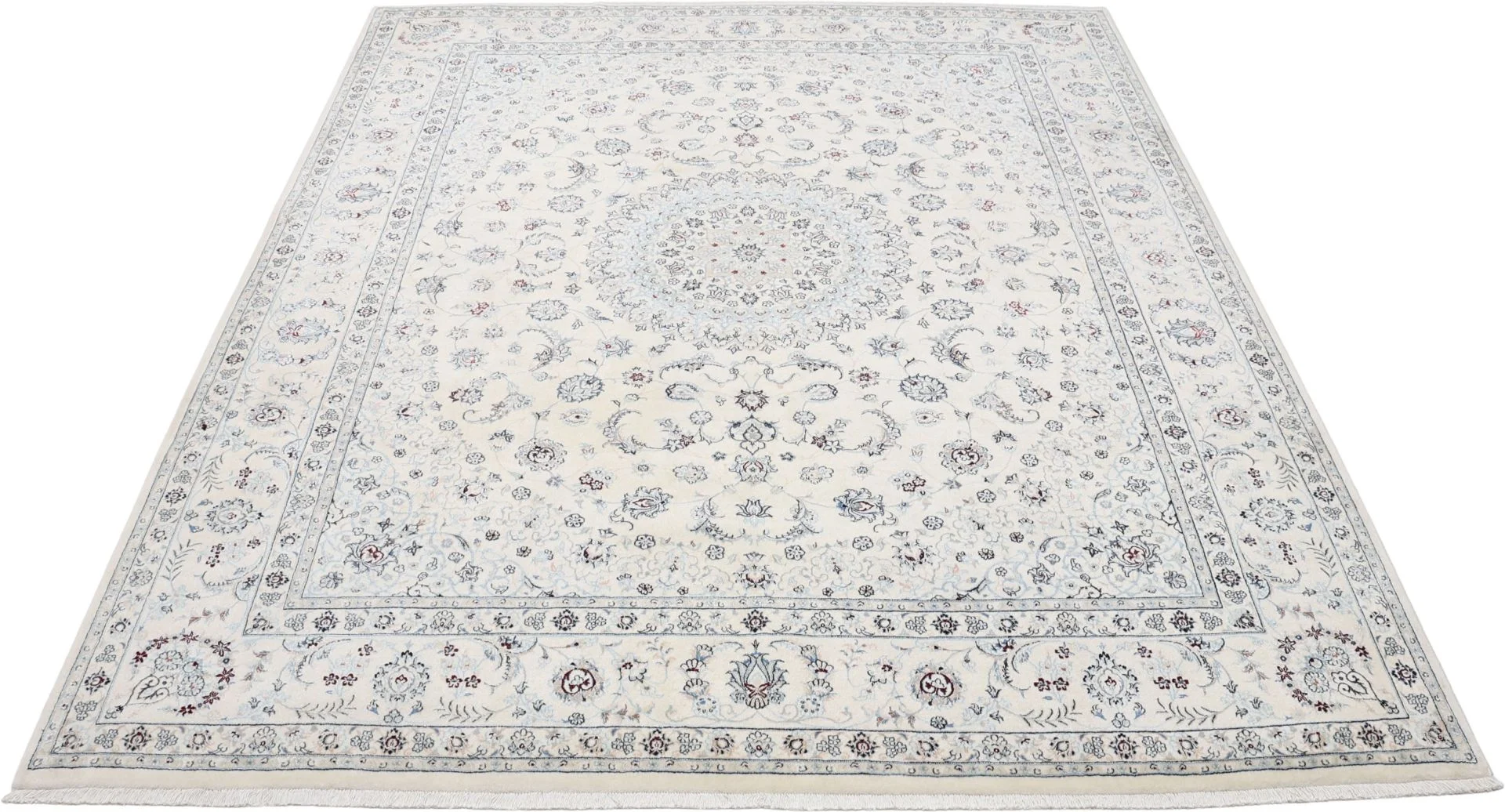 Alternative view of Wool & Silk Nain Persian Rug 200 × 249 cm, hand-knotted