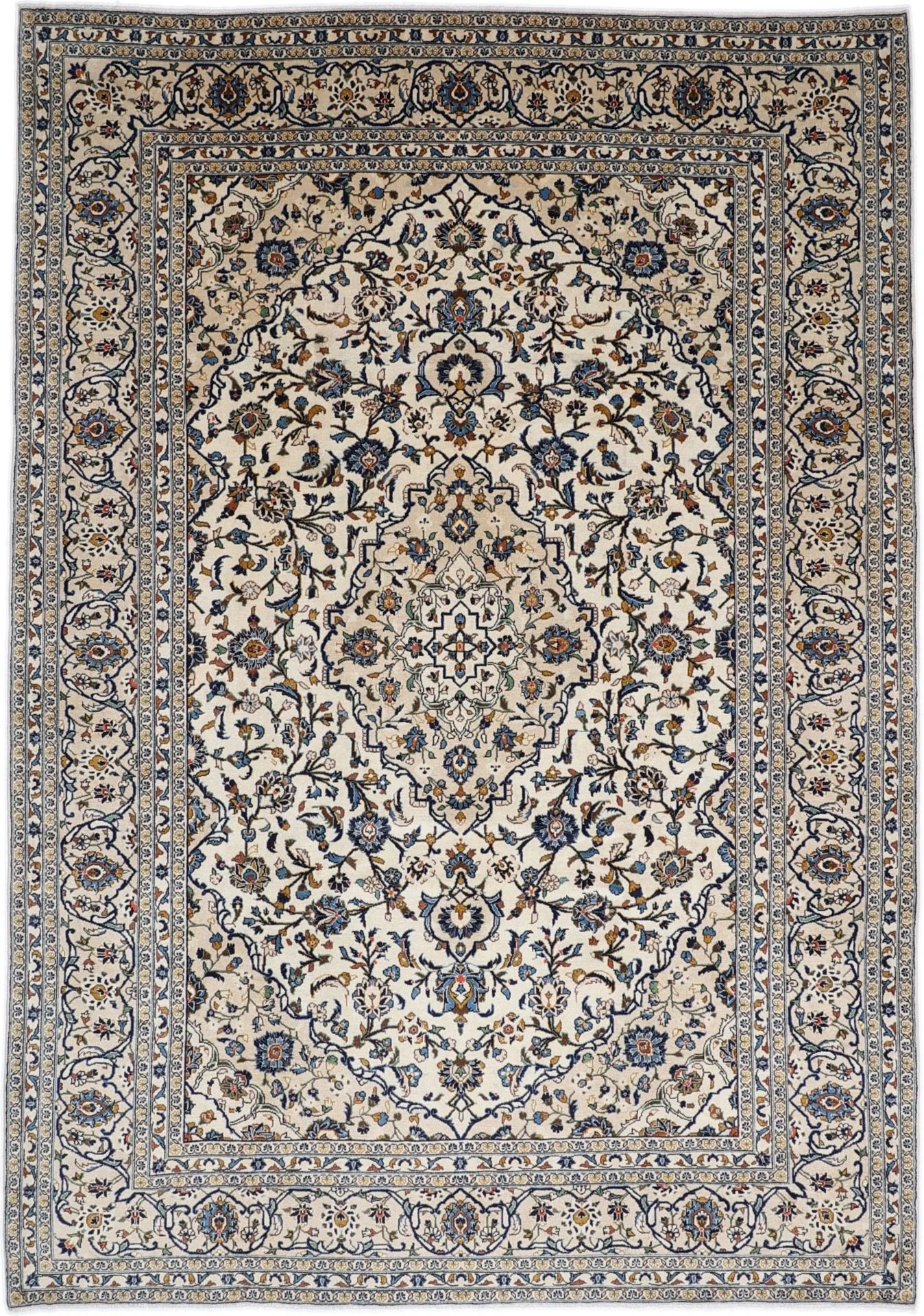 Hand-Knotted Kashan Persian Rug, 243 × 348 cm, Wool