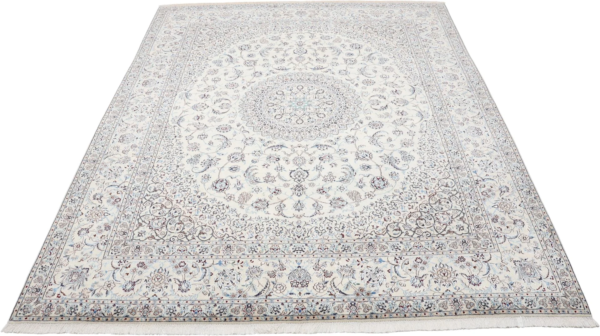 Alternative view of Wool & Silk Nain Persian Rug 203 × 255 cm, hand-knotted
