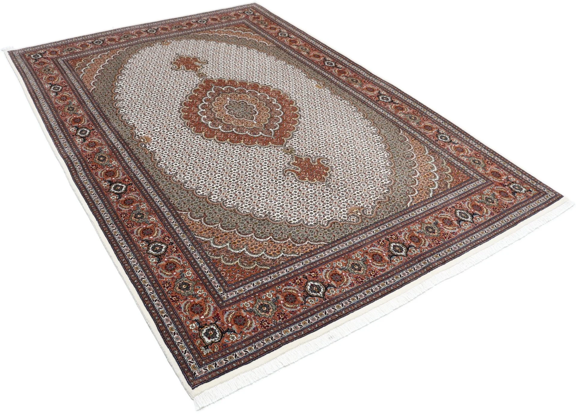 Tabriz Persian Rug 172 × 250 cm in Wool & Silk, hand-knotted - Image 4