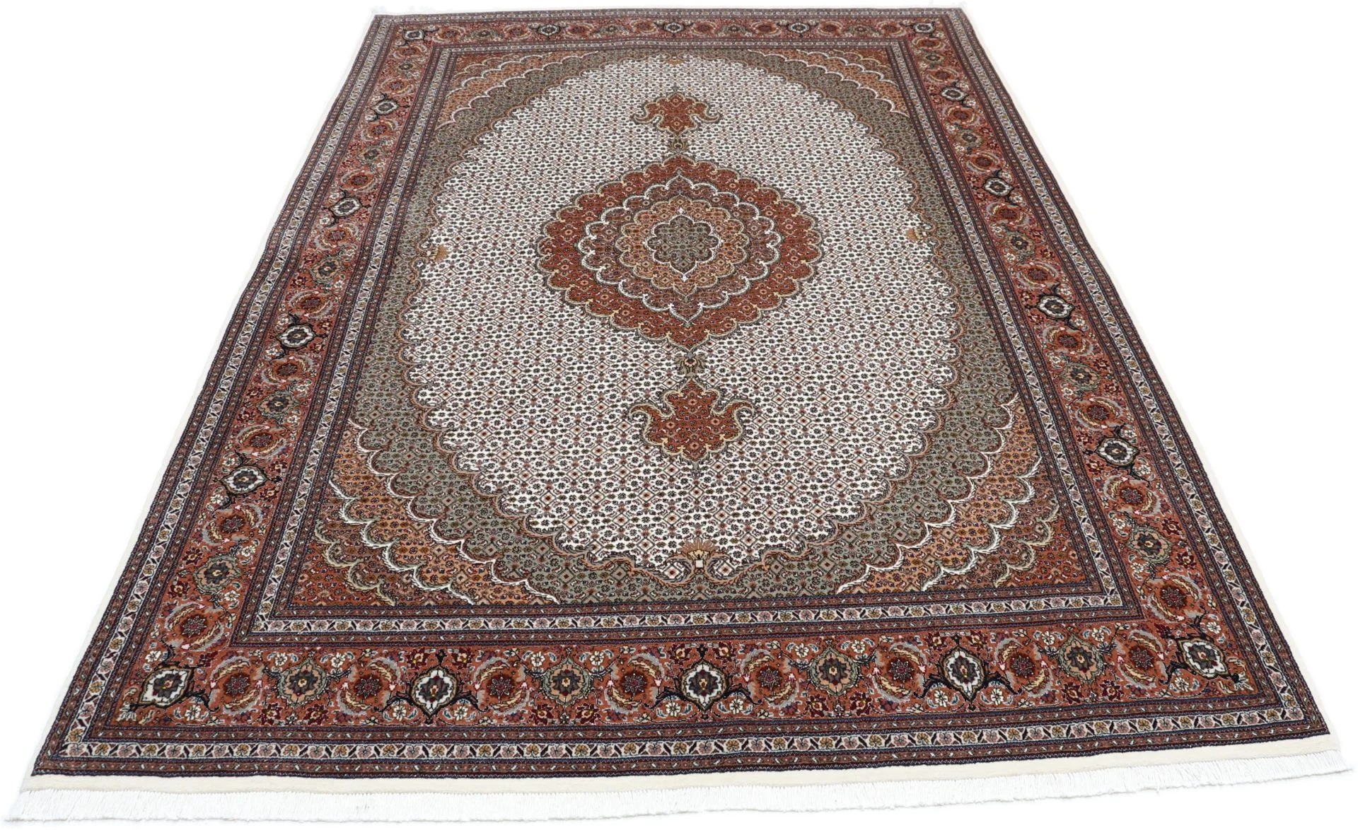 Tabriz Persian Rug 172 × 250 cm in Wool & Silk, hand-knotted - Image 7