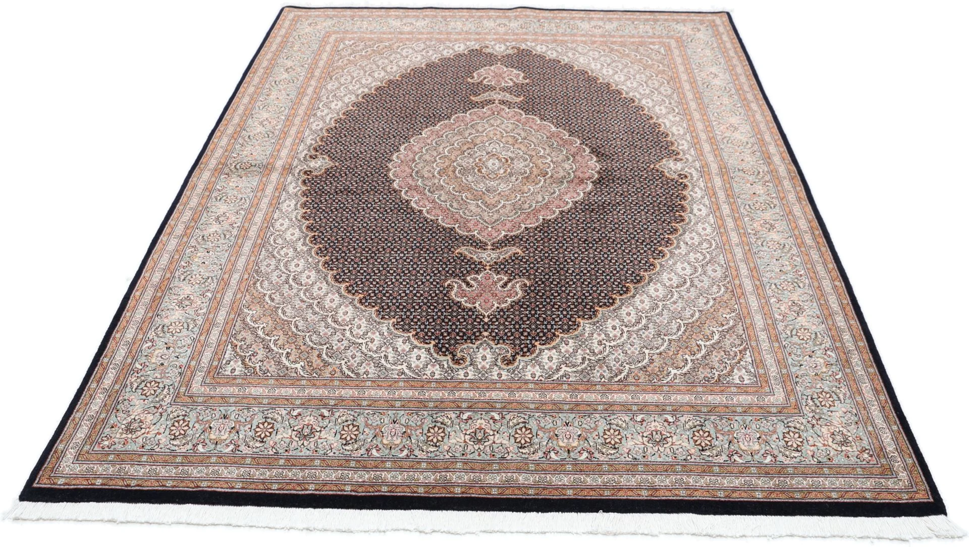 Alternative view of Hand-Knotted Tabriz Persian Rug, 170 × 240 cm, Wool & Silk