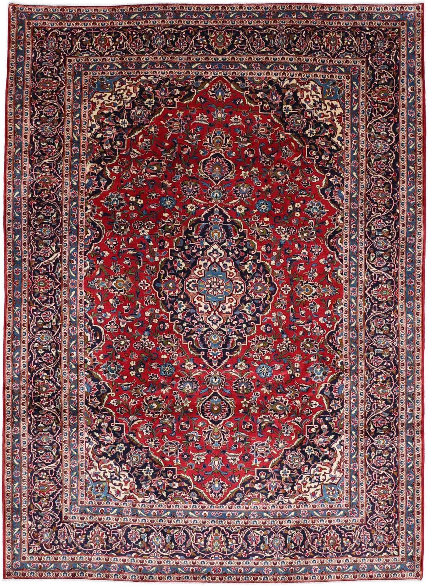 Wool Kashan Persian Rug 251 × 347 cm, hand-knotted