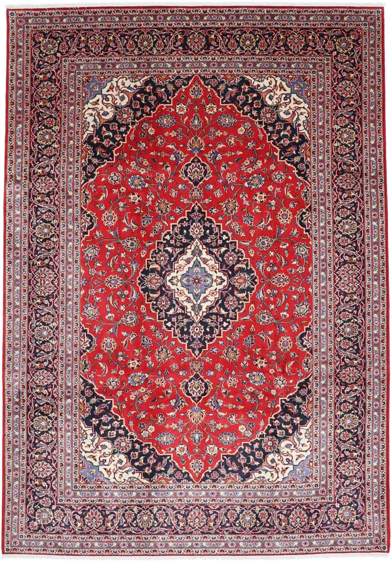 Wool Kashan Persian Rug 244 × 350 cm, hand-knotted