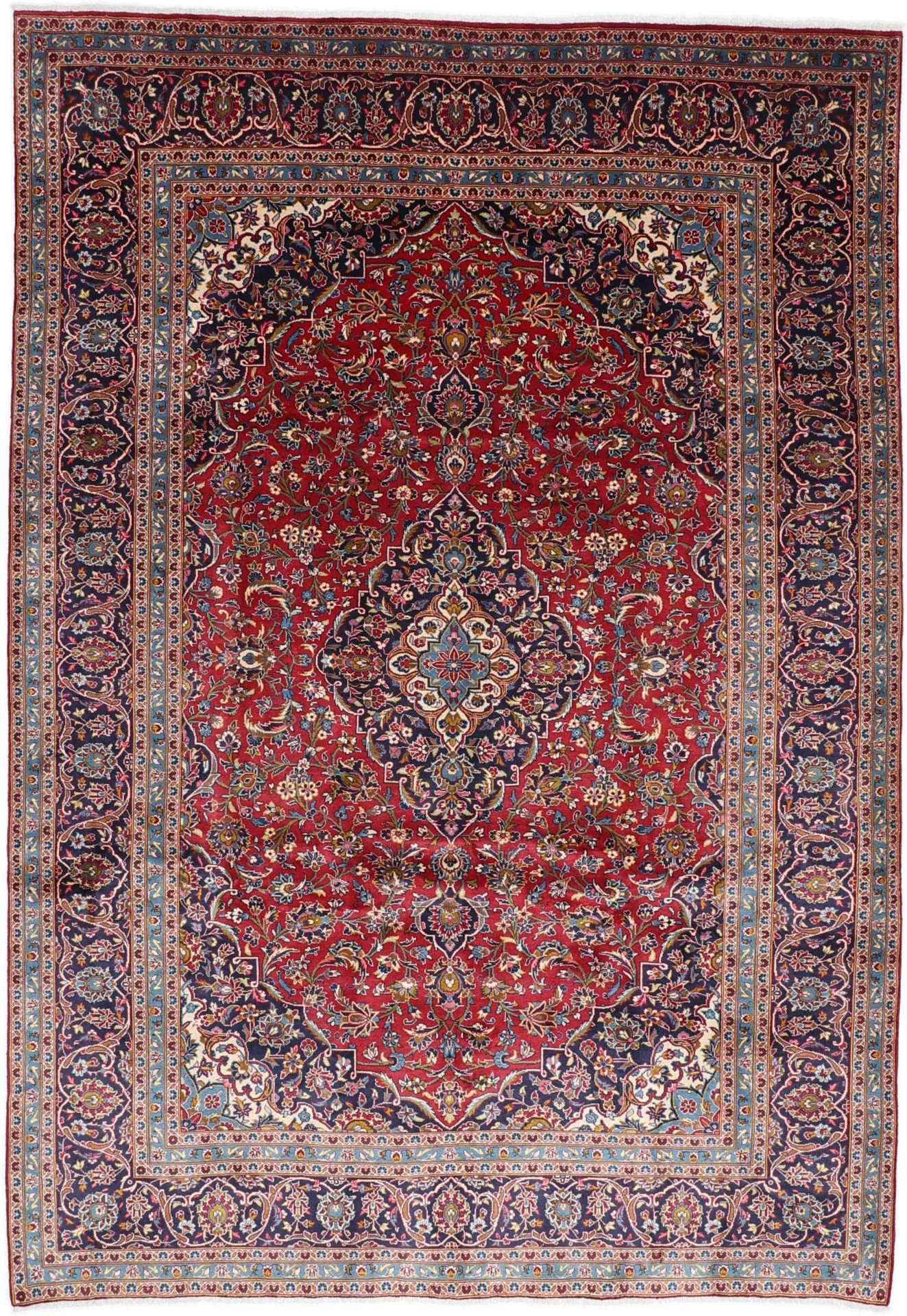 Hand-Knotted Kashan Persian Rug, 253 × 360 cm, Wool