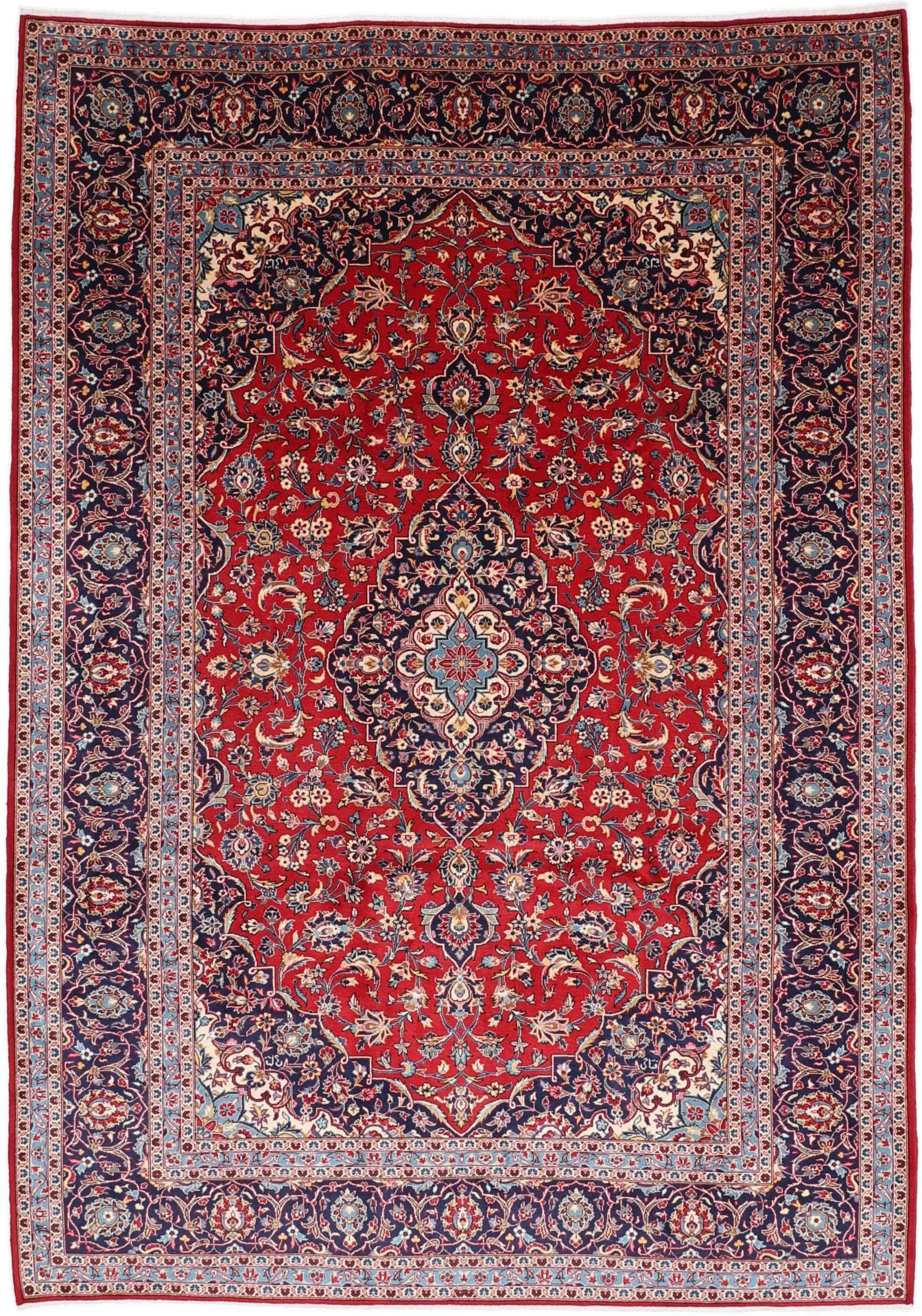 Hand-Knotted Kashan Persian Rug, 250 × 355 cm, Wool