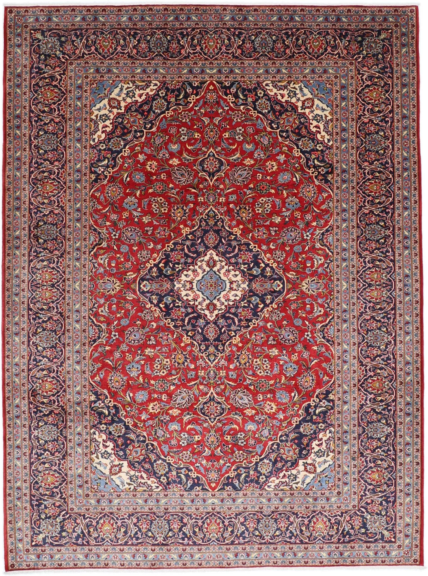 Hand-Knotted Kashan Persian Rug, 255 × 345 cm, Wool