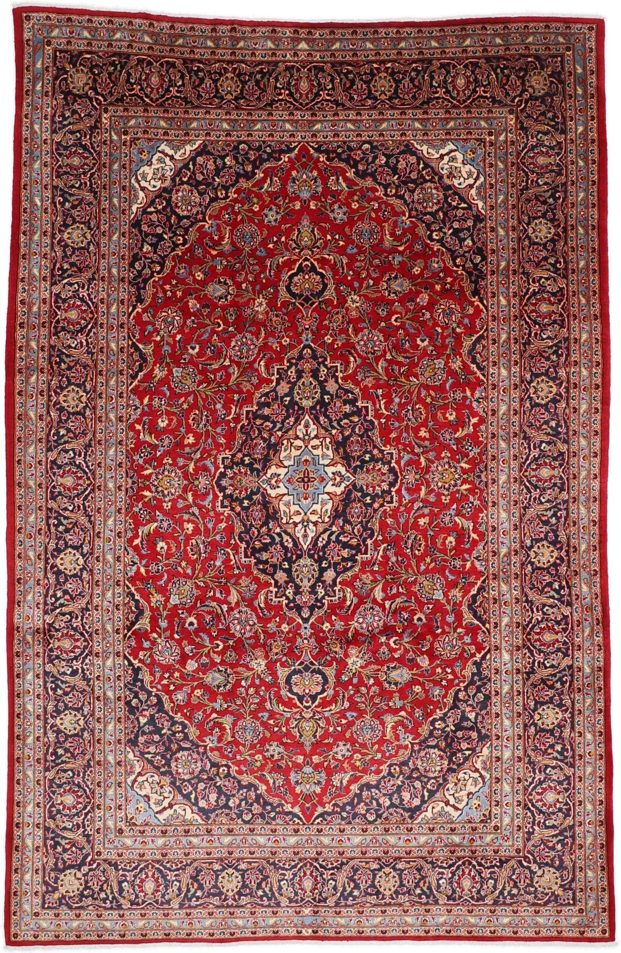 Hand-Knotted Kashan Persian Rug, 253 × 385 cm, Wool