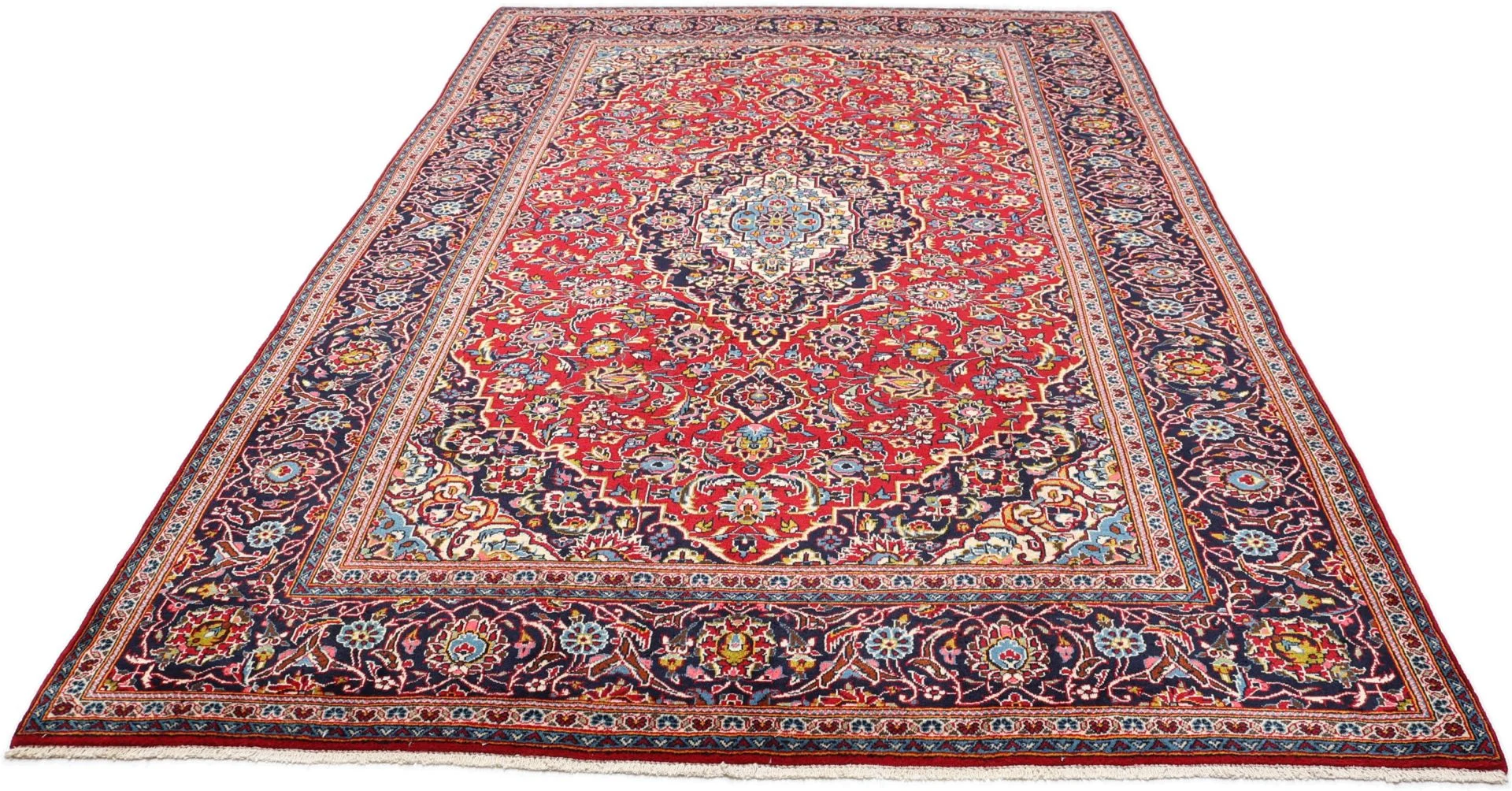 Alternative view of Kashan Persian Rug 202 × 304 cm in Wool, hand-knotted