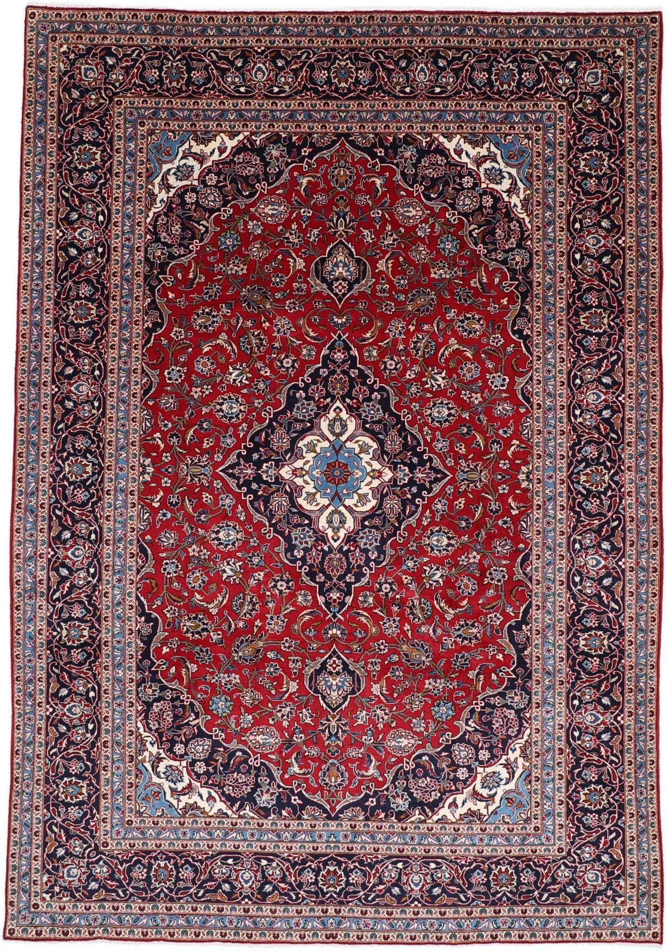Hand-Knotted Kashan Persian Rug, 245 × 350 cm, Wool