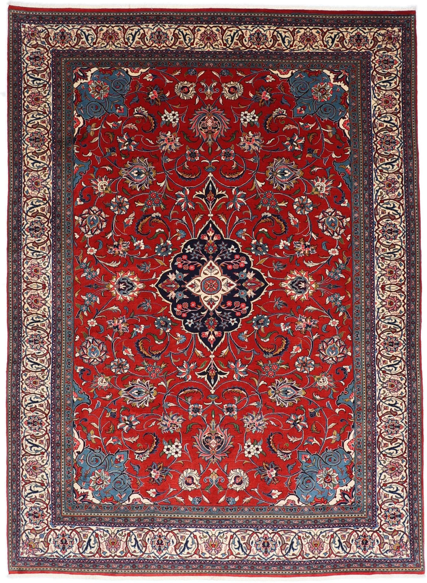Hand-Knotted Sarouk Persian Rug, 247 × 341 cm, Wool