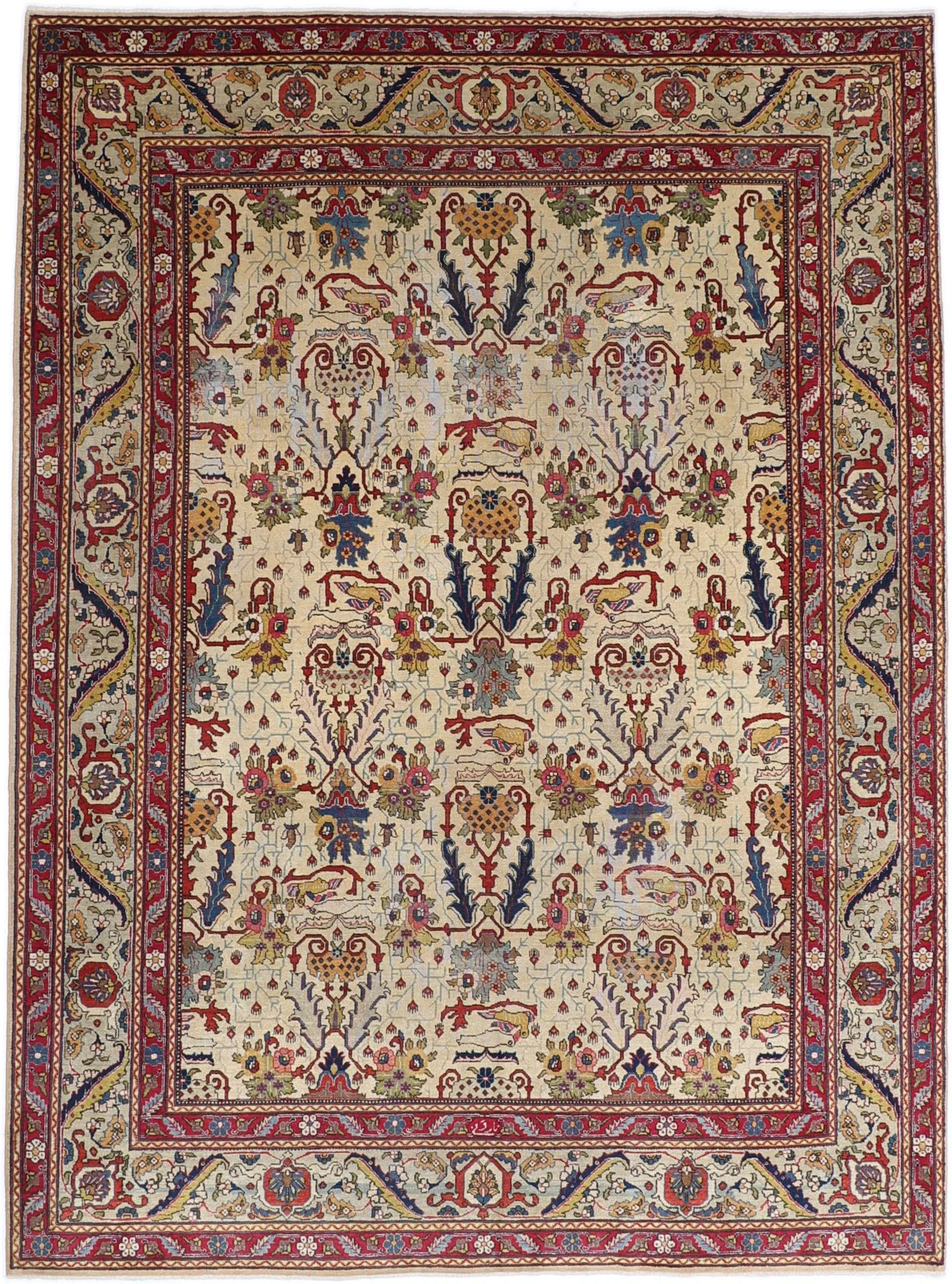 Hand-Knotted Tabriz Persian Rug, 248 × 335 cm, Wool