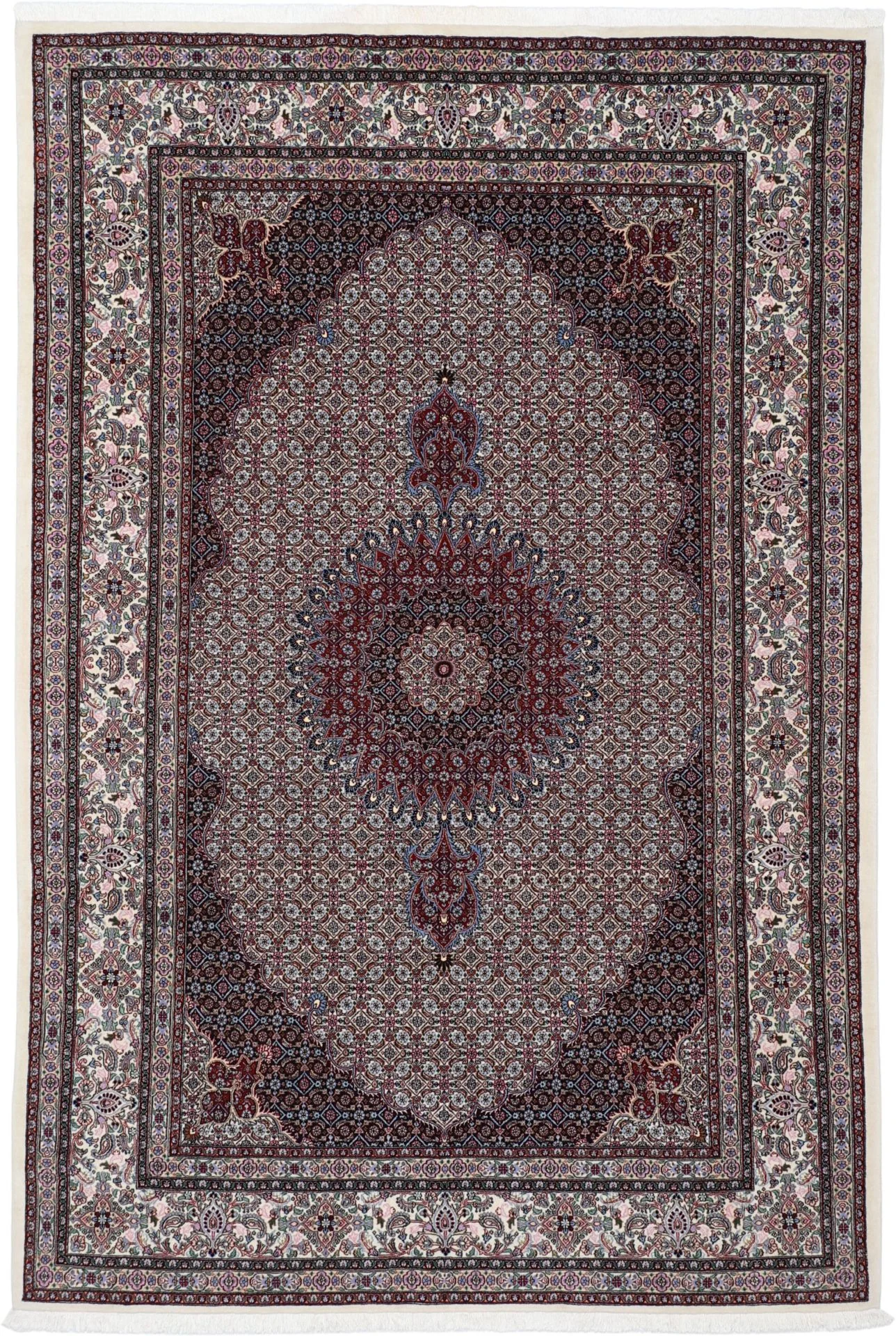 Hand-Knotted Moud Persian Rug, 200 × 300 cm, Wool