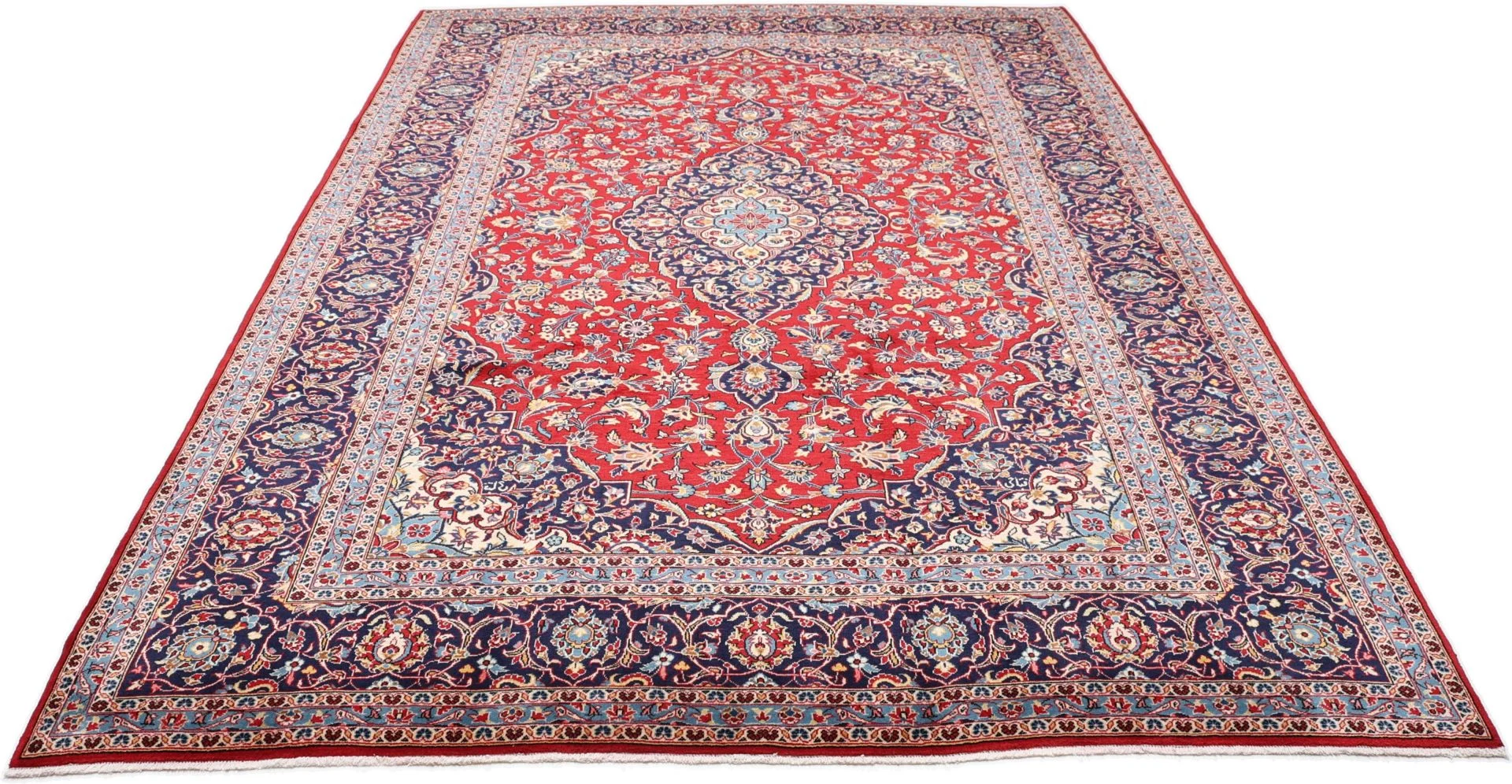 Alternative view of Hand-Knotted Kashan Persian Rug, 250 × 355 cm, Wool