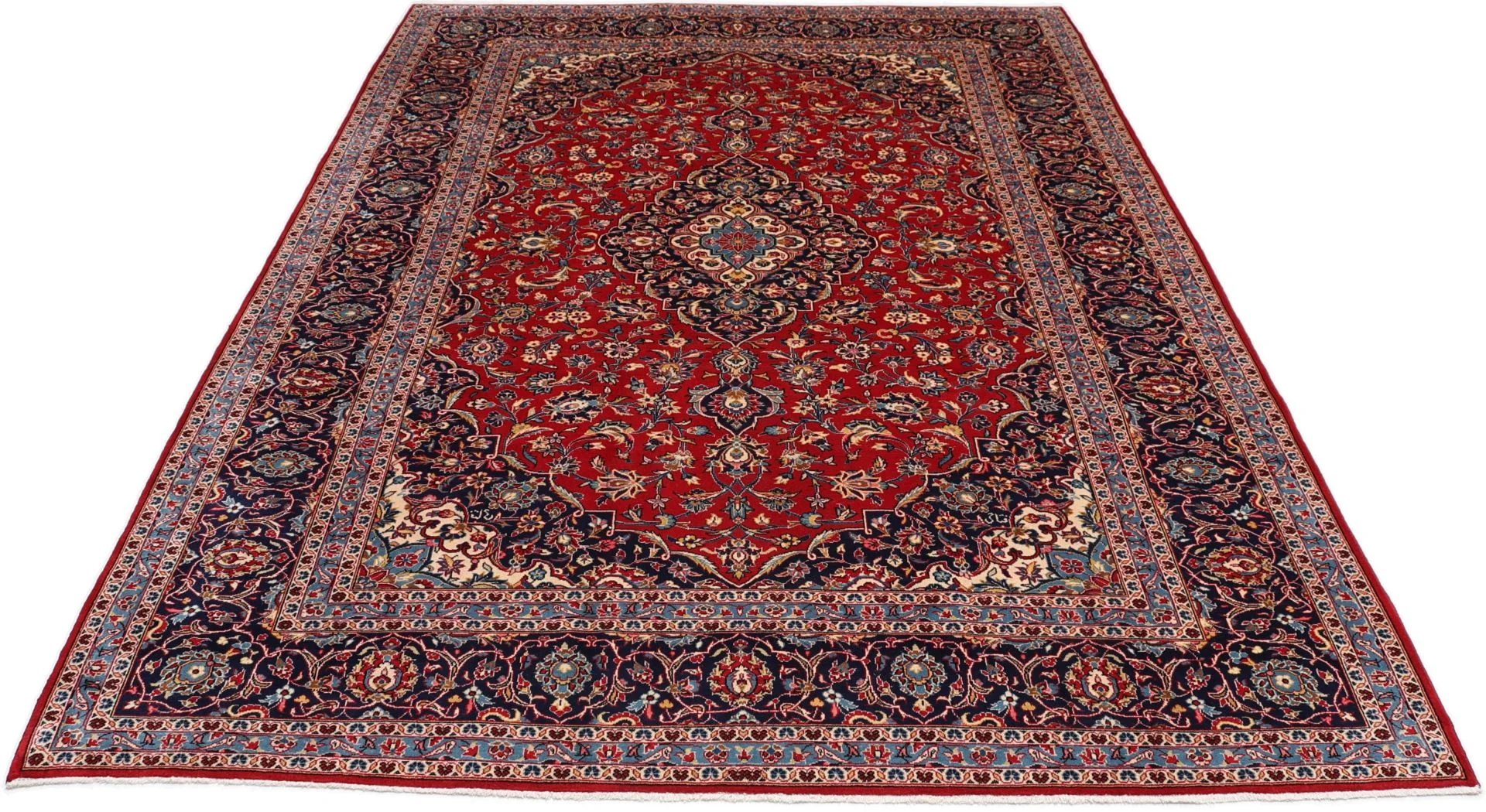 Hand-Knotted Kashan Persian Rug, 250 × 355 cm, Wool - Image 7