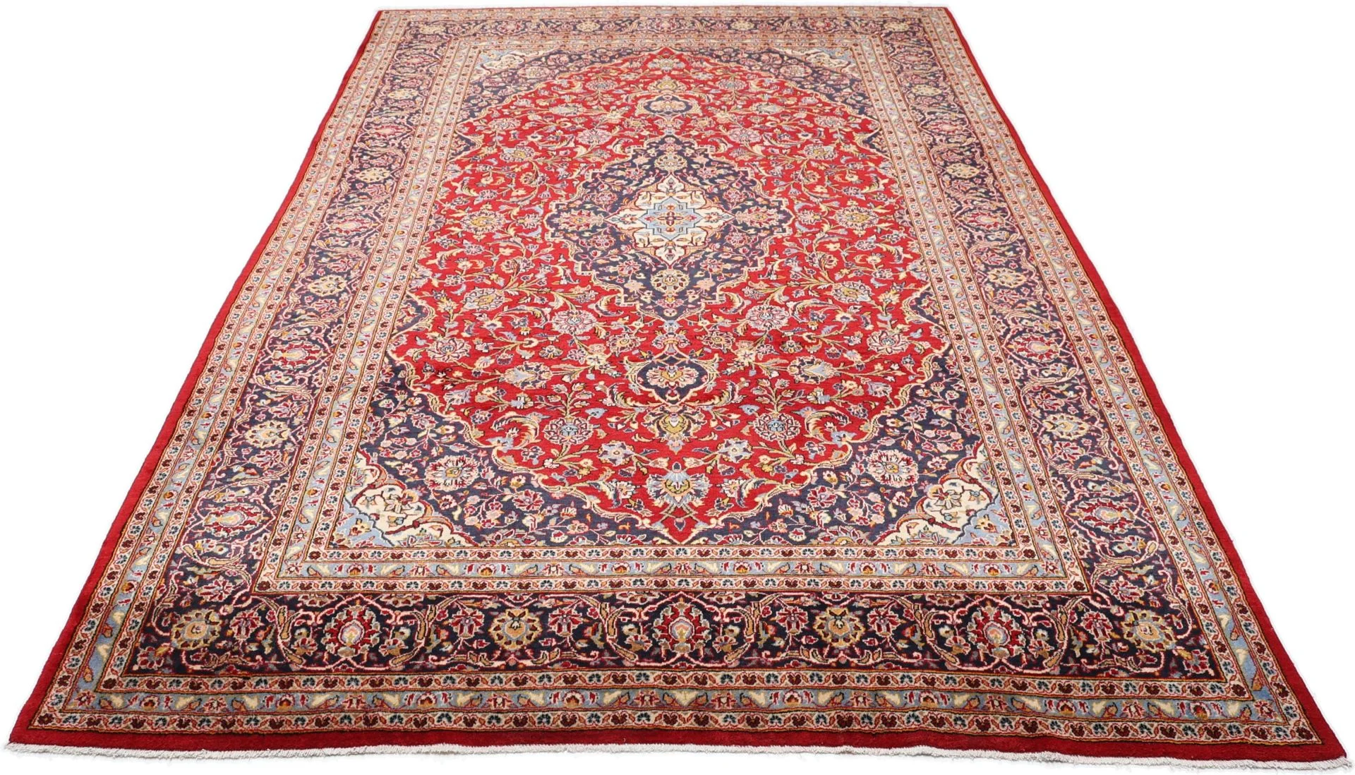 Alternative view of Hand-Knotted Kashan Persian Rug, 253 × 385 cm, Wool