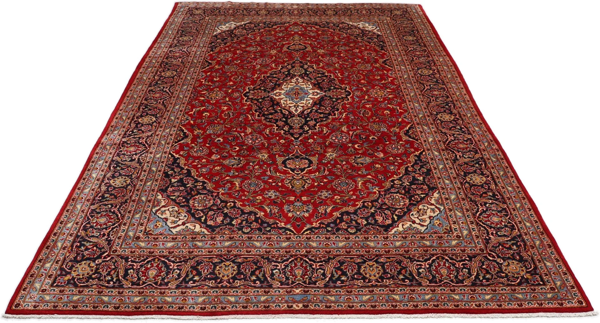 Hand-Knotted Kashan Persian Rug, 253 × 385 cm, Wool - Image 7