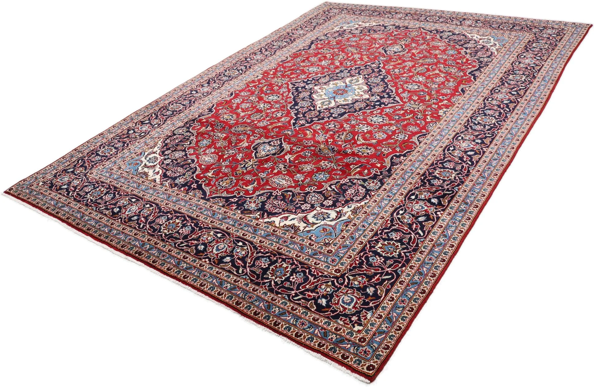 Hand-Knotted Kashan Persian Rug, 245 × 350 cm, Wool - Image 3