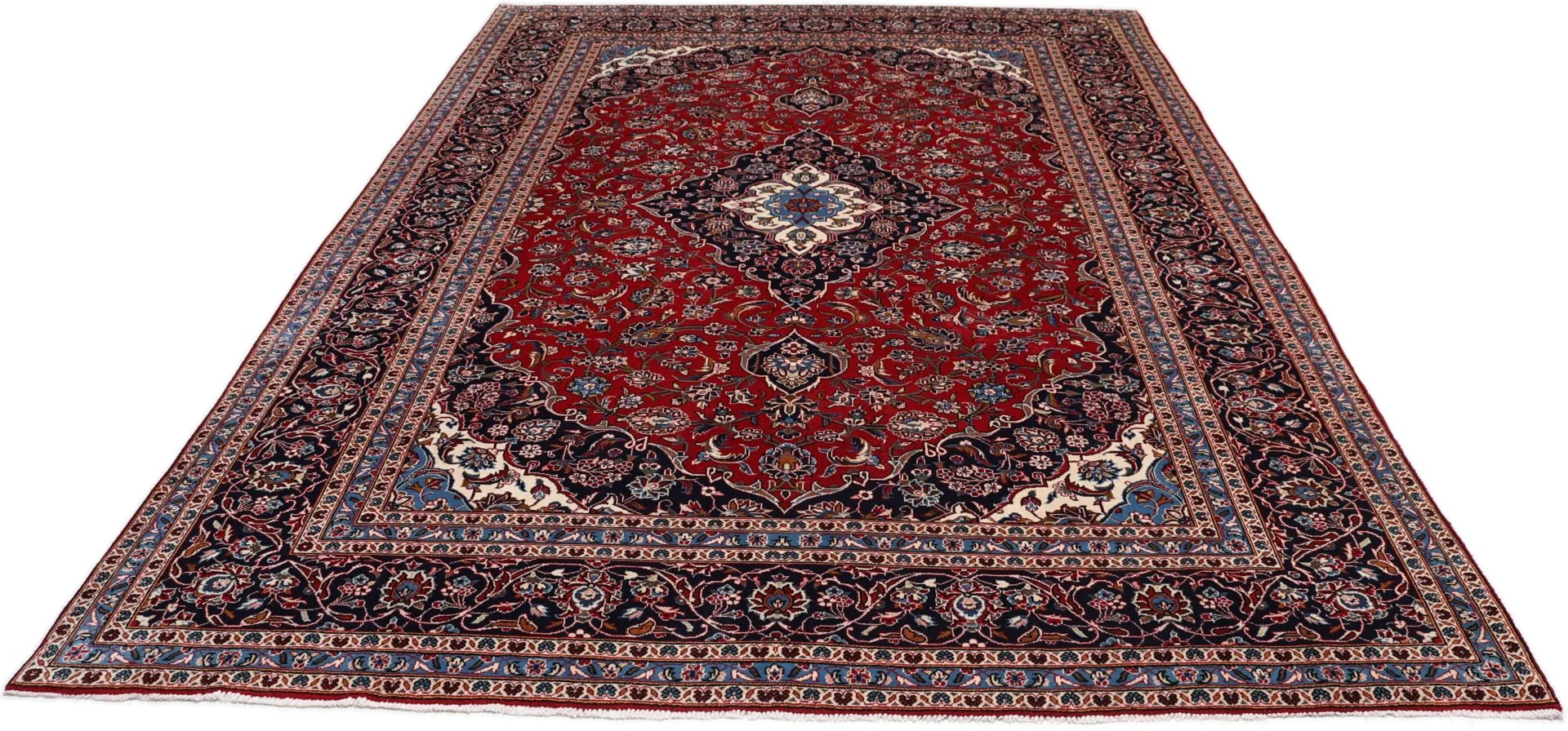 Hand-Knotted Kashan Persian Rug, 245 × 350 cm, Wool - Image 7
