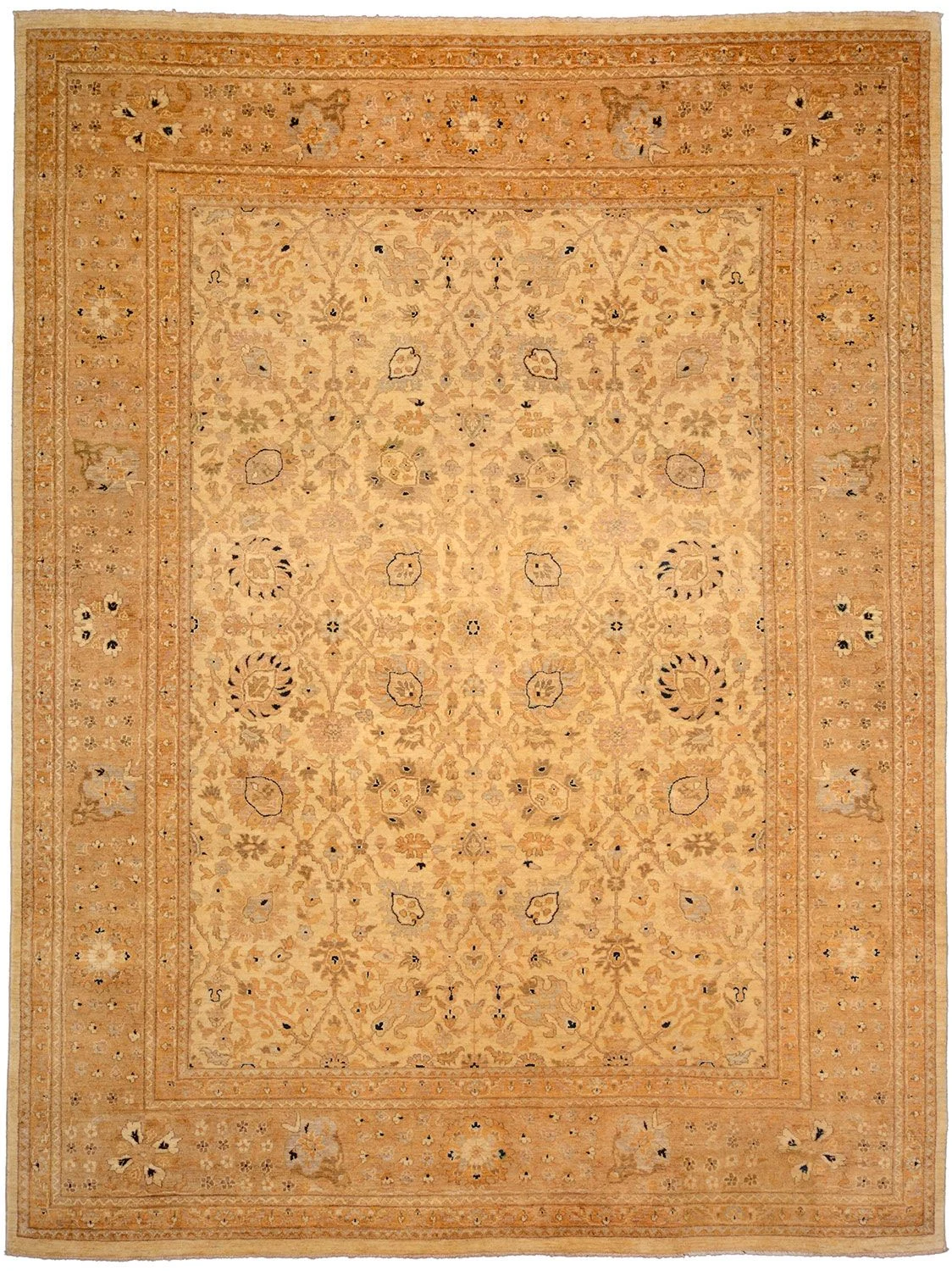 Hand-Knotted Ziegler Pakistani Rug, 273 × 357 cm, Wool