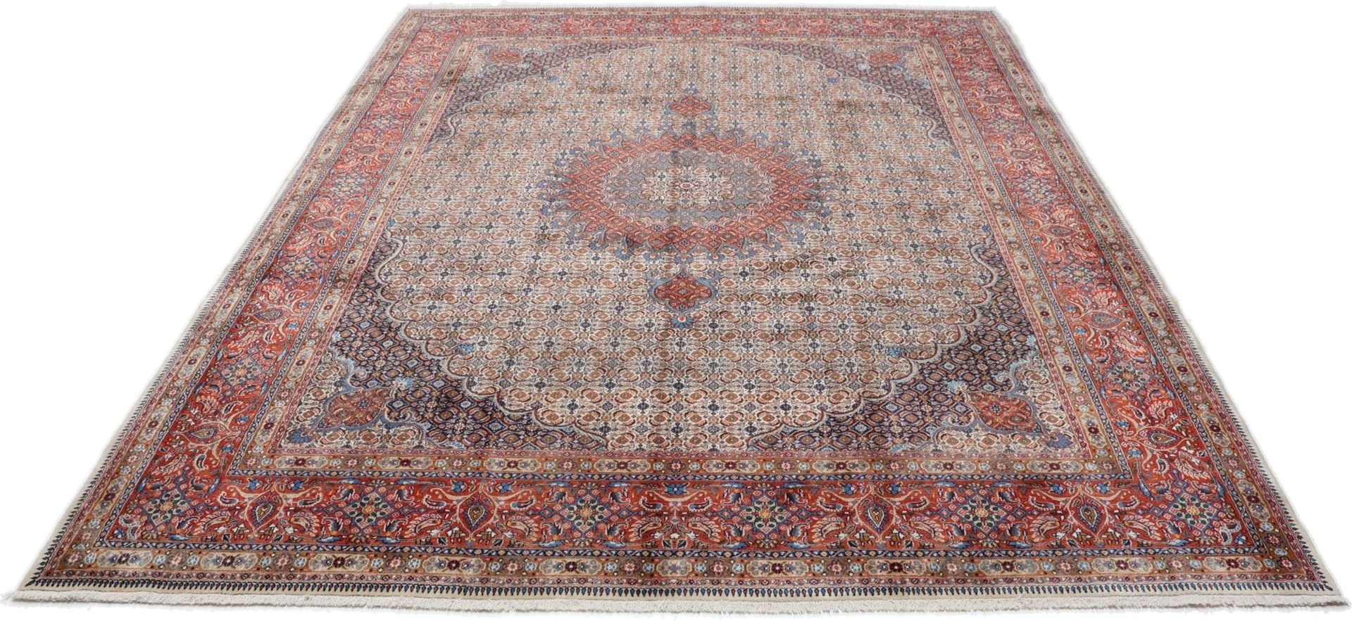 Alternative view of Hand-Knotted Moud Persian Rug, 258 × 340 cm, Wool