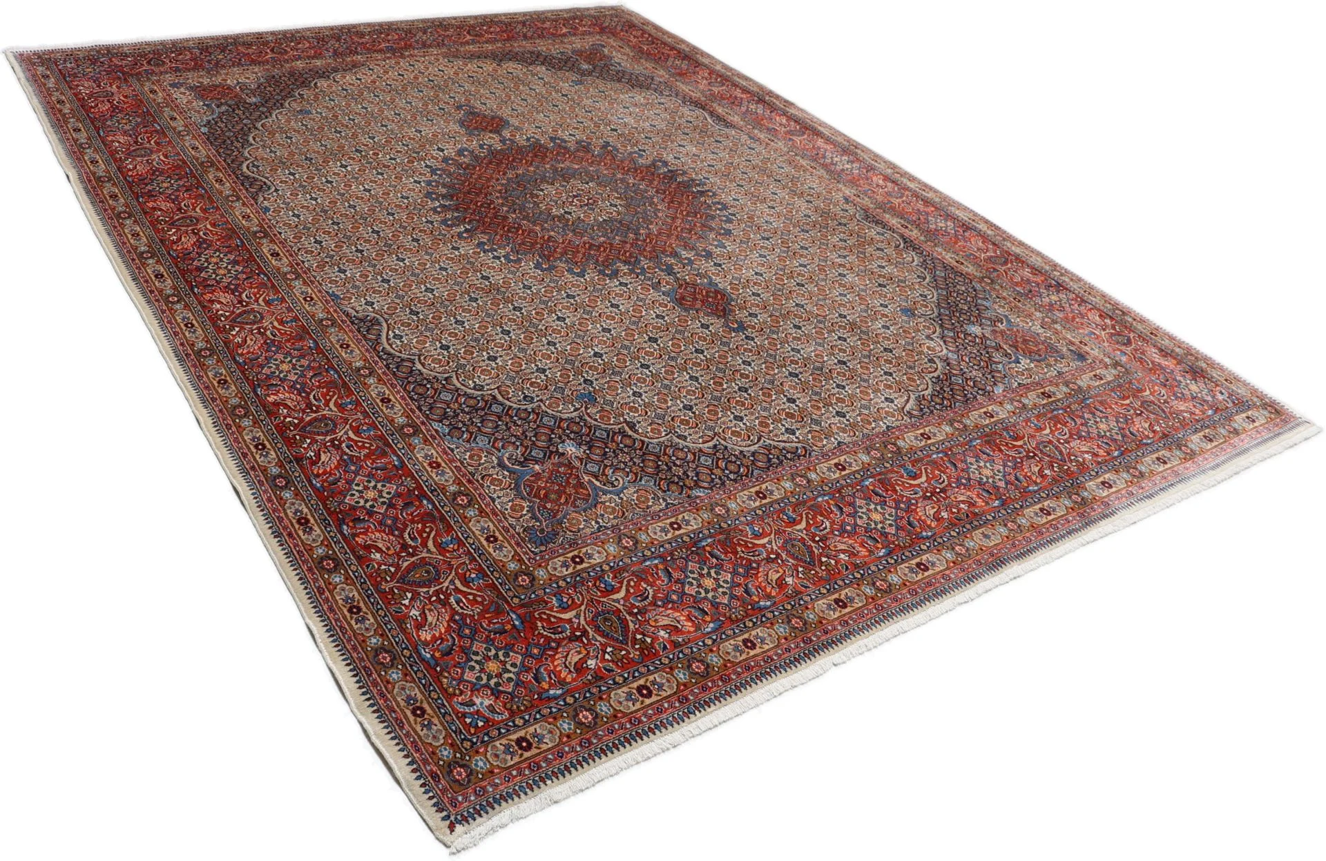 Hand-Knotted Moud Persian Rug, 258 × 340 cm, Wool - Image 4