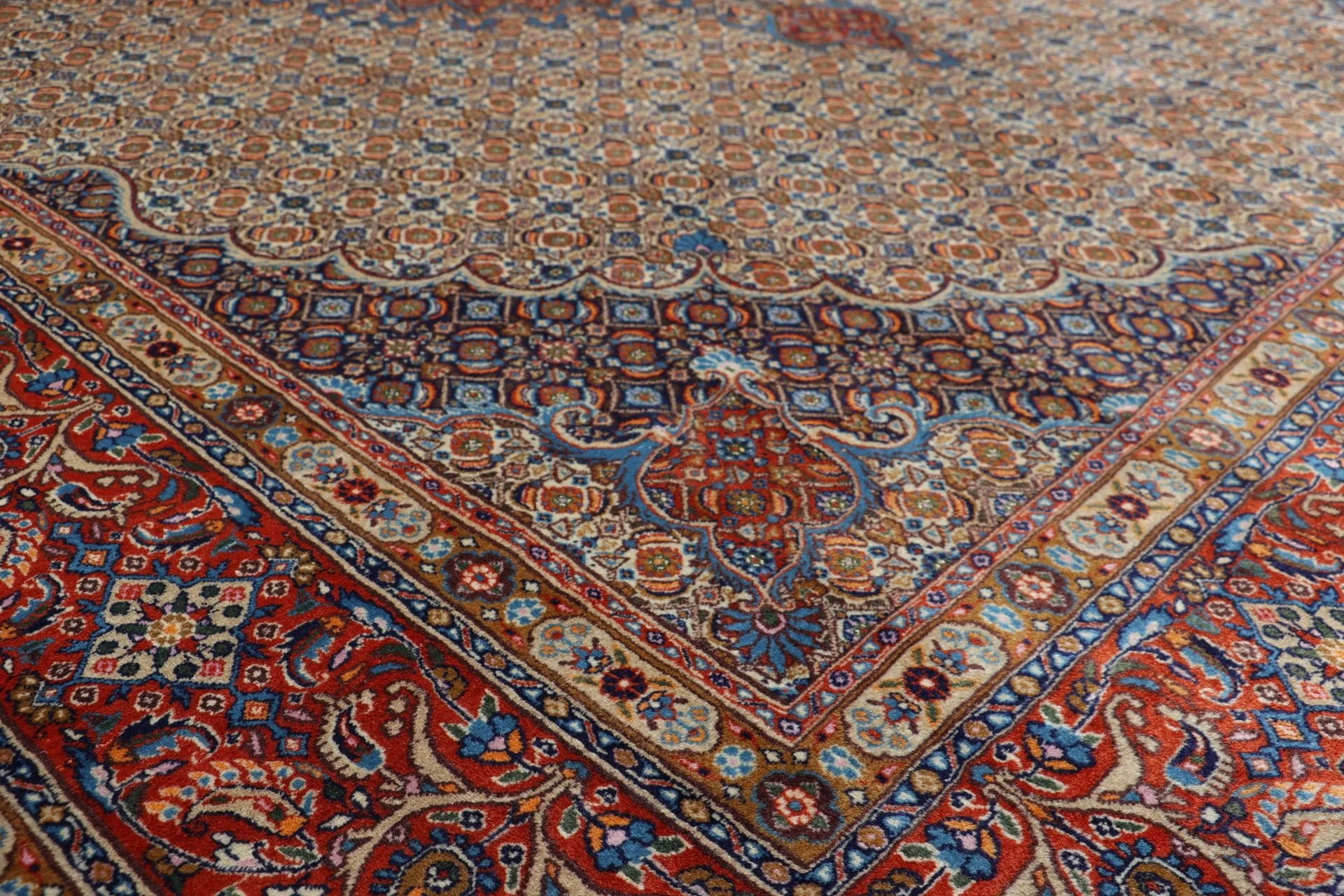Hand-Knotted Moud Persian Rug, 258 × 340 cm, Wool - Image 5
