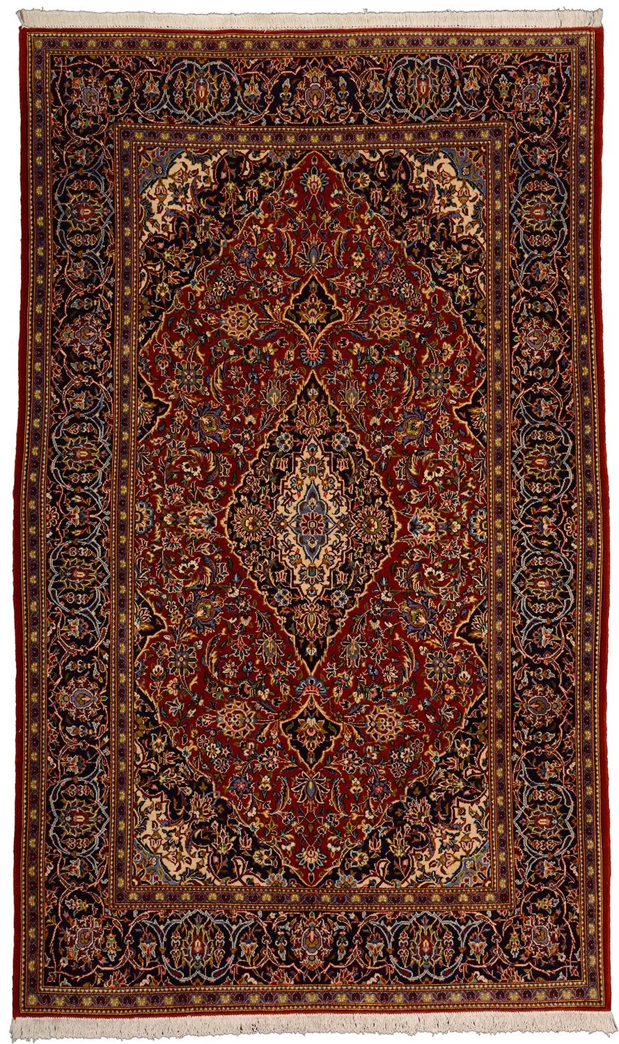 Wool Kashan Persian Rug 137 × 230 cm, hand-knotted