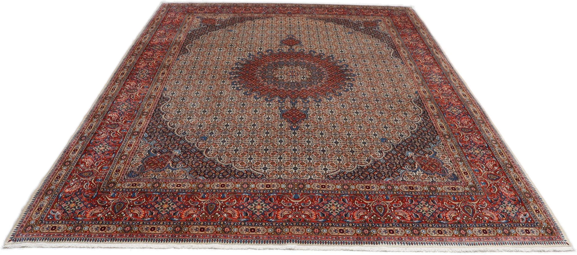 Hand-Knotted Moud Persian Rug, 258 × 340 cm, Wool - Image 7
