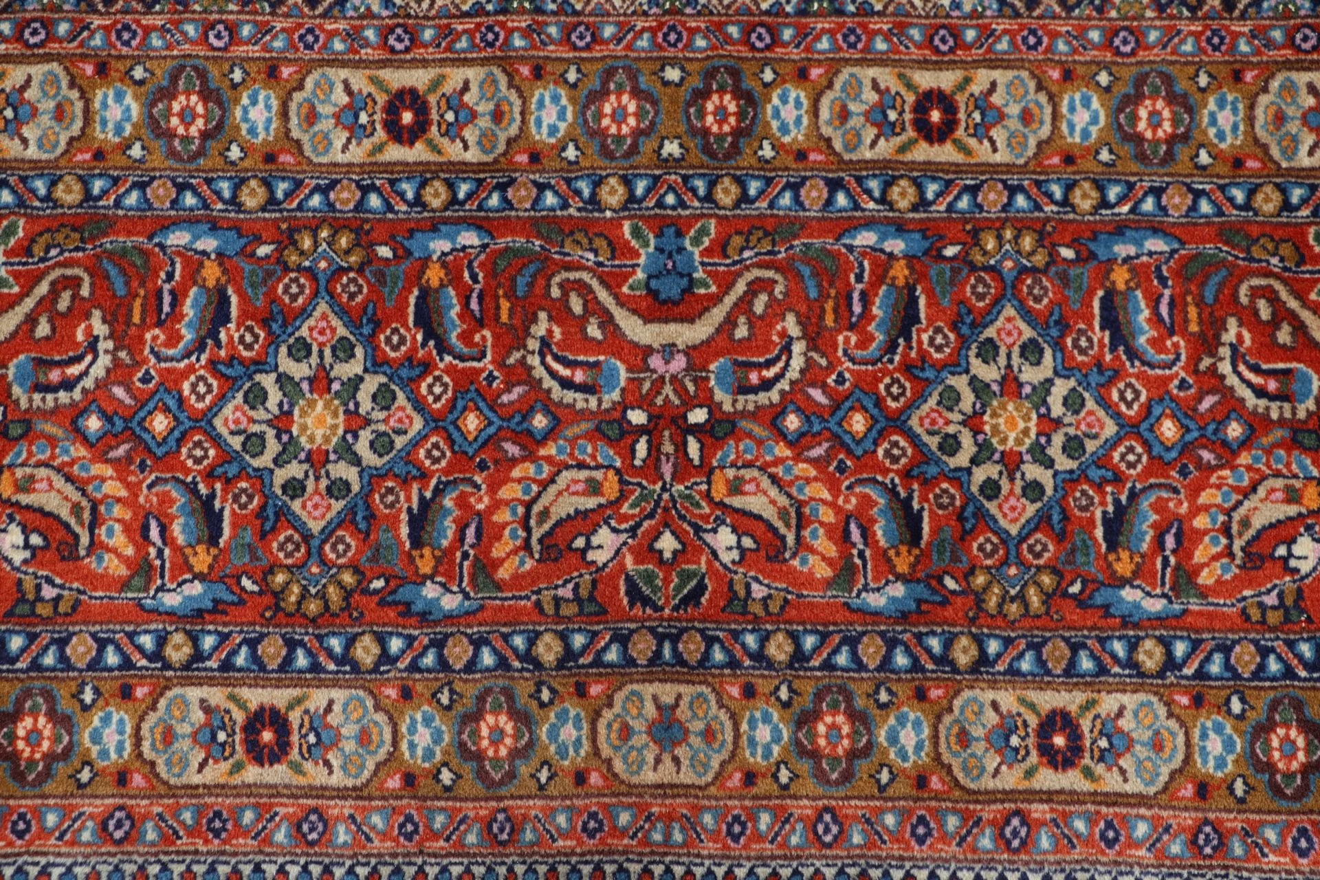 Hand-Knotted Moud Persian Rug, 258 × 340 cm, Wool - Image 8