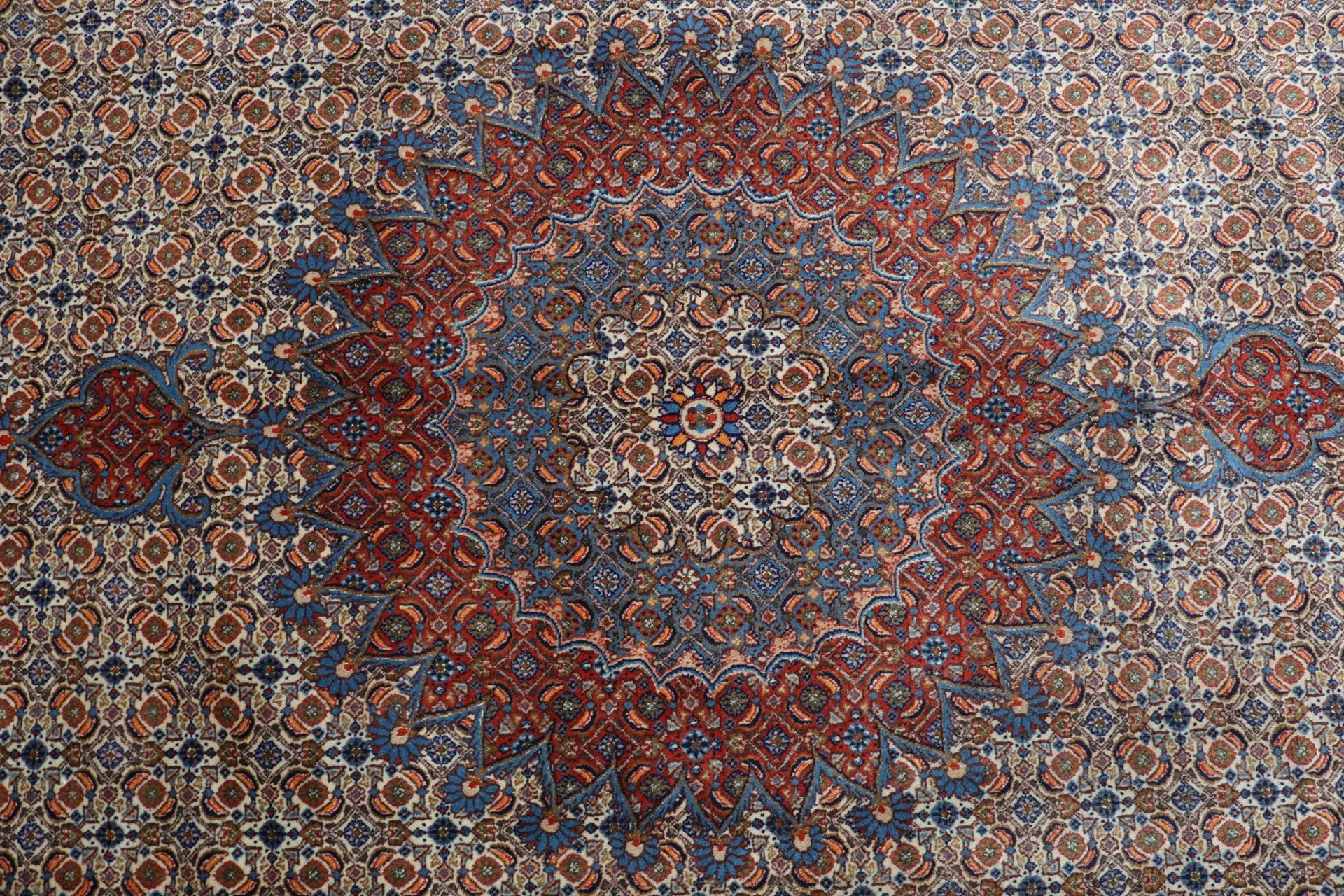 Hand-Knotted Moud Persian Rug, 258 × 340 cm, Wool - Image 9