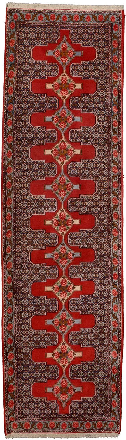 Senneh Persian Rug 95 × 335 cm in Wool, hand-knotted