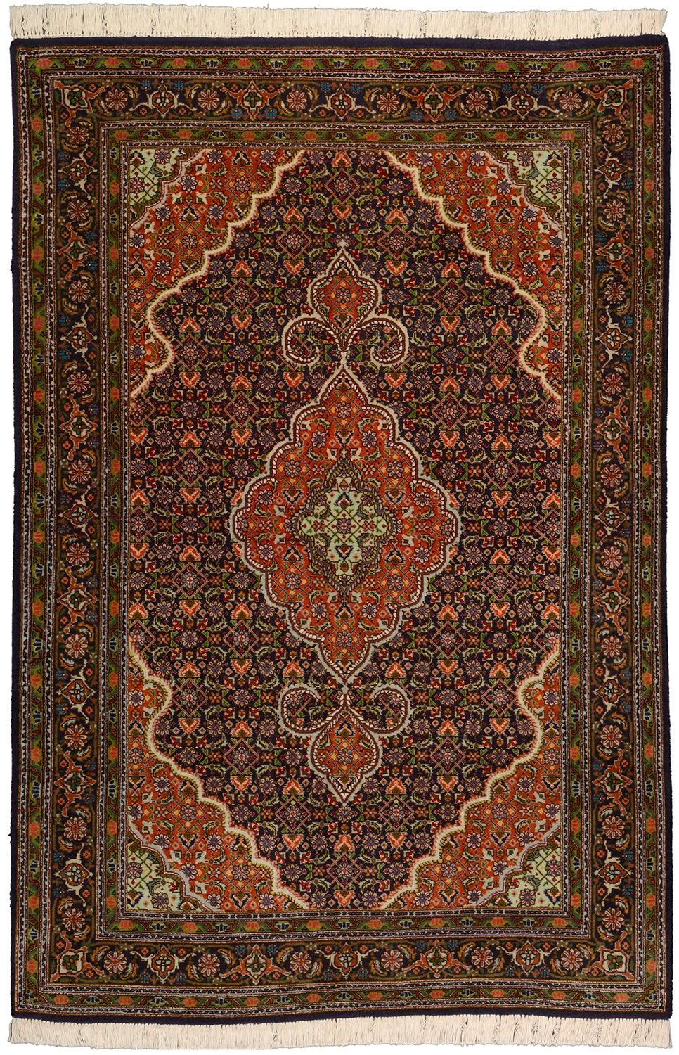 Hand-Knotted Tabriz Persian Rug, 104 × 144 cm, Wool