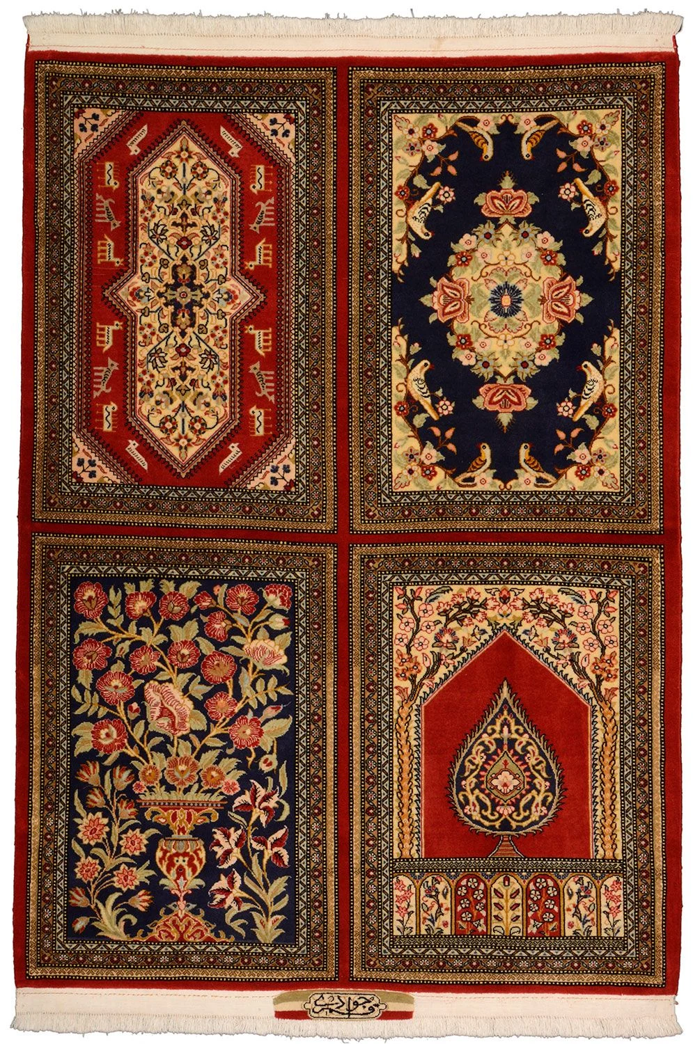 Wool Qom Persian Rug 106 × 150 cm, hand-knotted