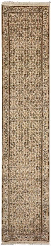 Hand-Knotted Tabriz Indian Rug, 83 × 404 cm, Wool & Silk