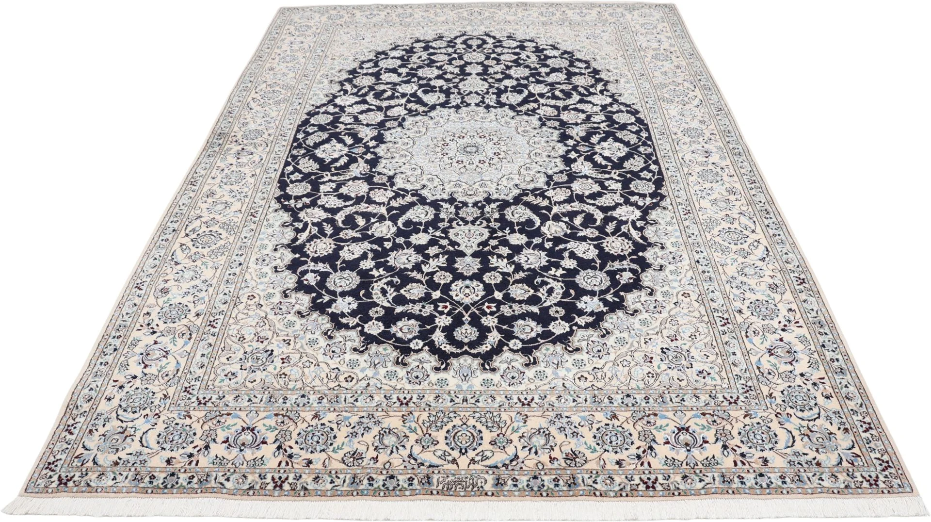 Alternative view of Wool & Silk Nain Persian Rug 175 × 255 cm, hand-knotted