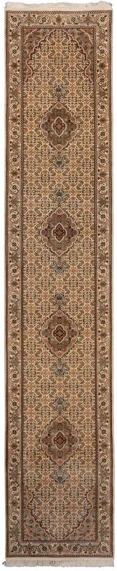 Hand-Knotted Tabriz Indian Rug, 80 × 401 cm, Wool & Silk