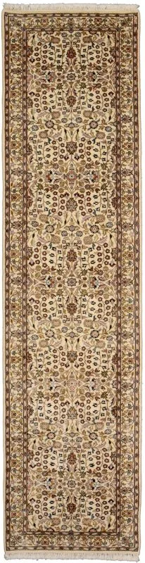 Hand-Knotted Tabriz Indian Rug, 87 × 341 cm, Wool & Silk