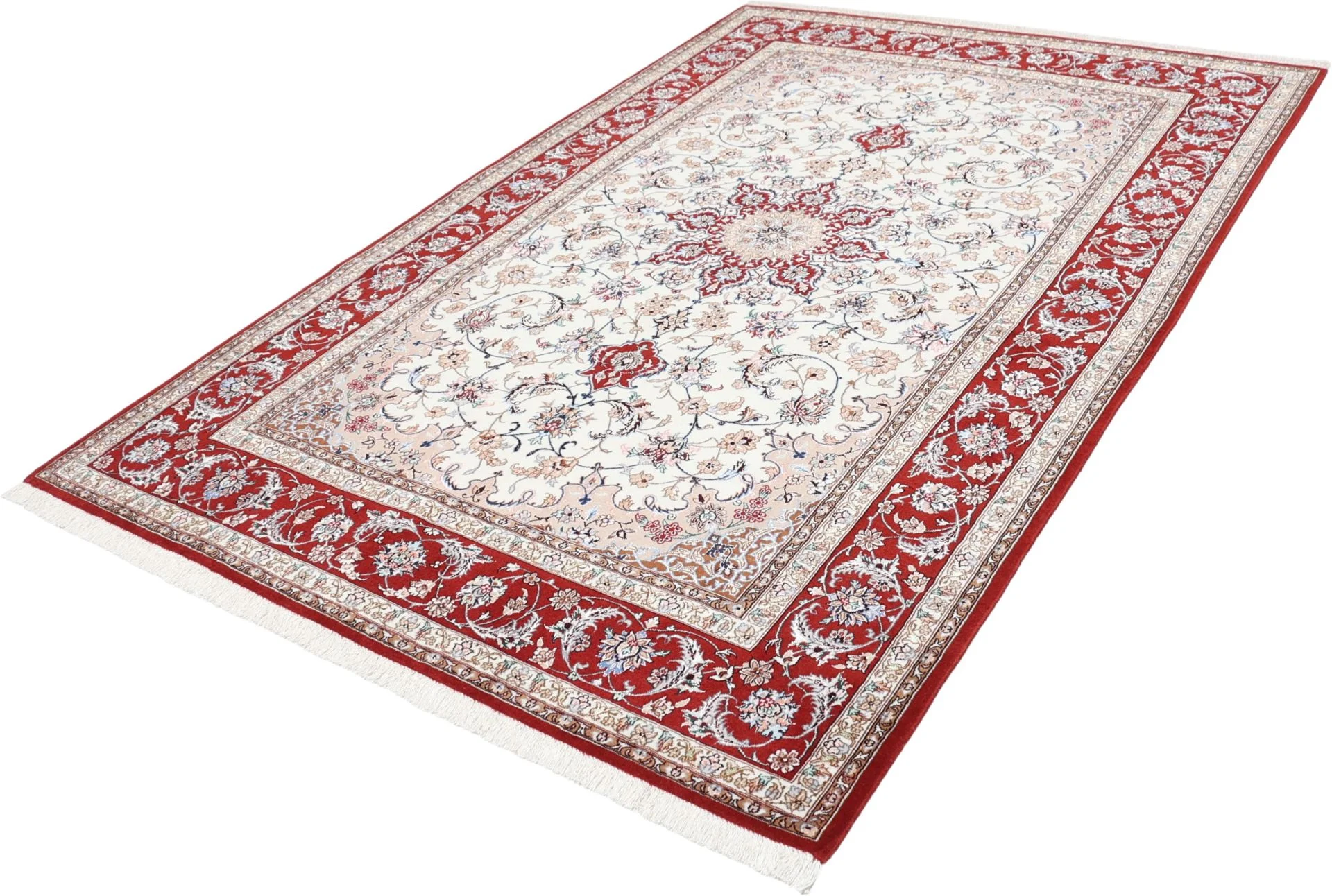 Wool & Silk Isfahan Persian Rug 157 × 230 cm, hand-knotted - Image 3