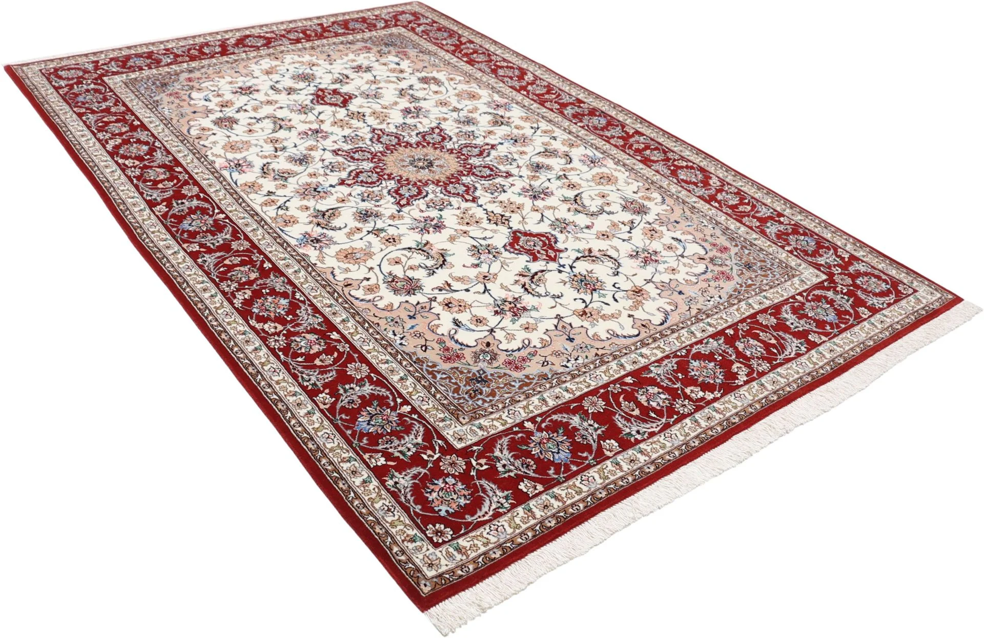 Wool & Silk Isfahan Persian Rug 157 × 230 cm, hand-knotted - Image 4