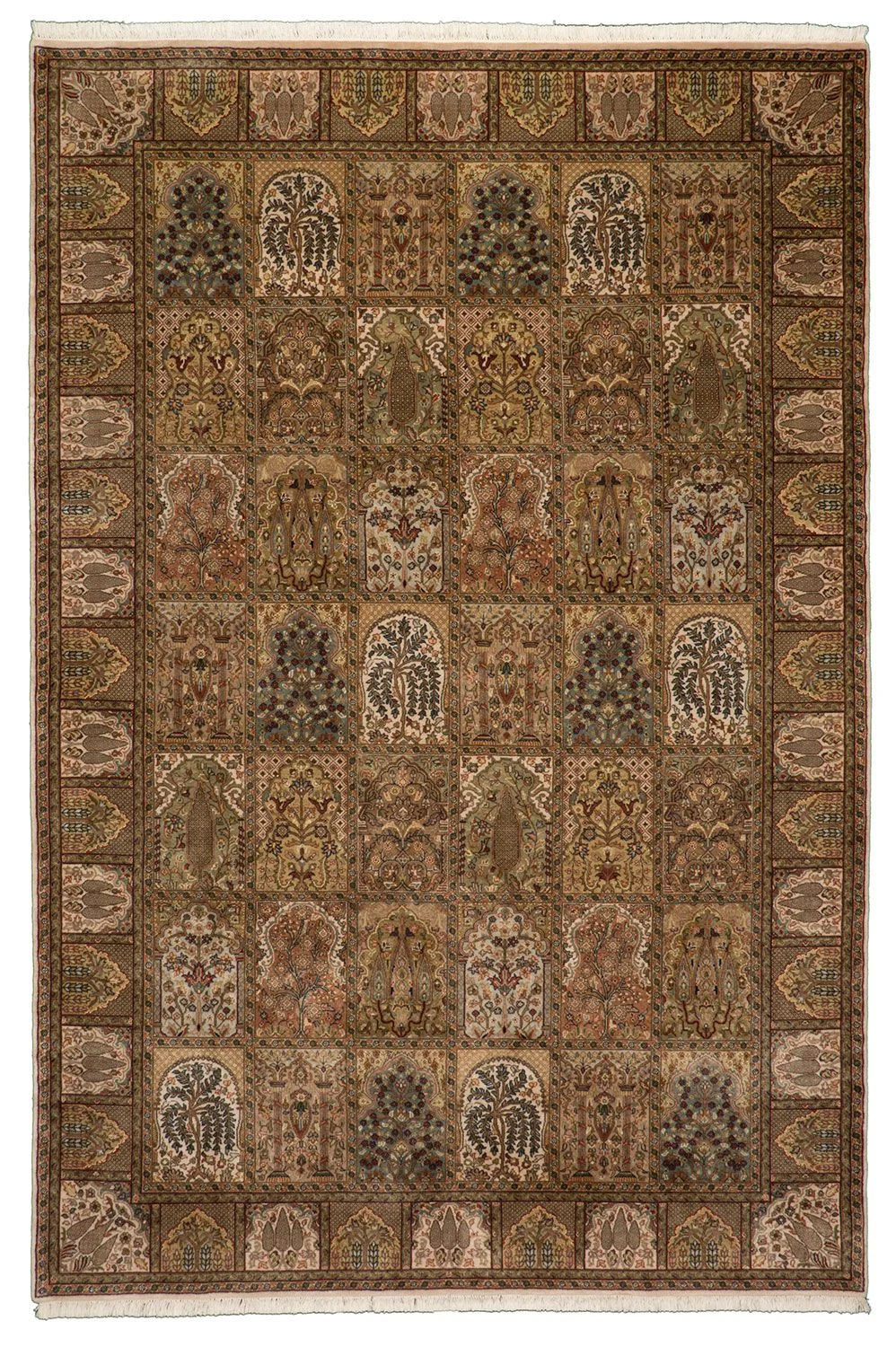 Qom Indian Rug 206 × 302 cm in Wool, hand-knotted