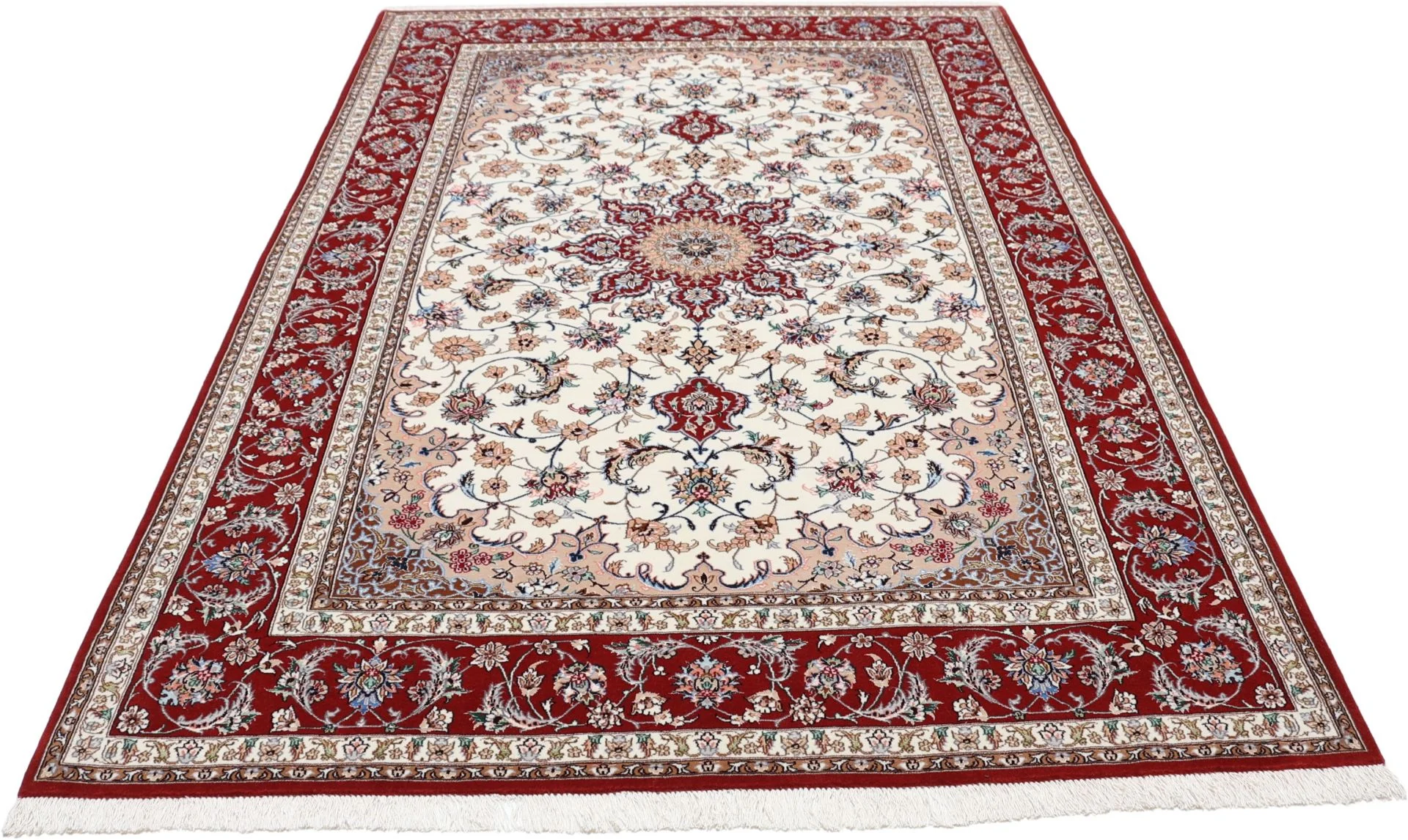 Wool & Silk Isfahan Persian Rug 157 × 230 cm, hand-knotted - Image 7