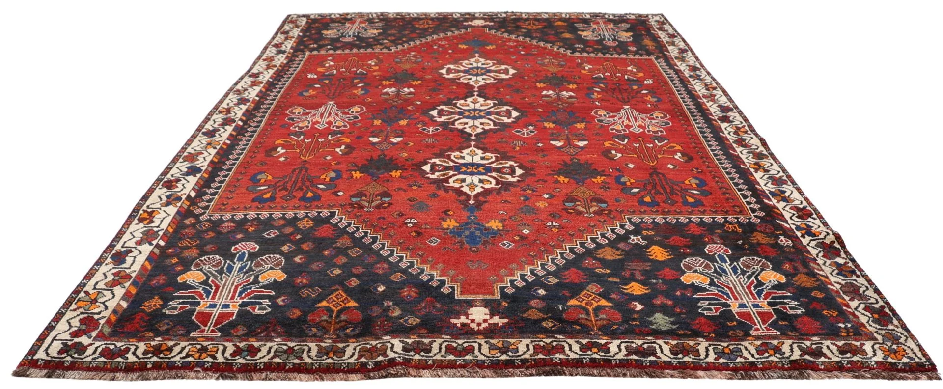 Alternative view of Hand-Knotted Shiraz Persian Rug, 210 × 290 cm, Wool