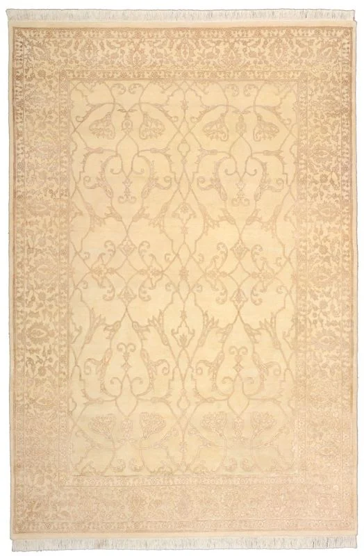 Tabriz Indian Rug 175 × 260 cm in Wool & Silk, hand-knotted