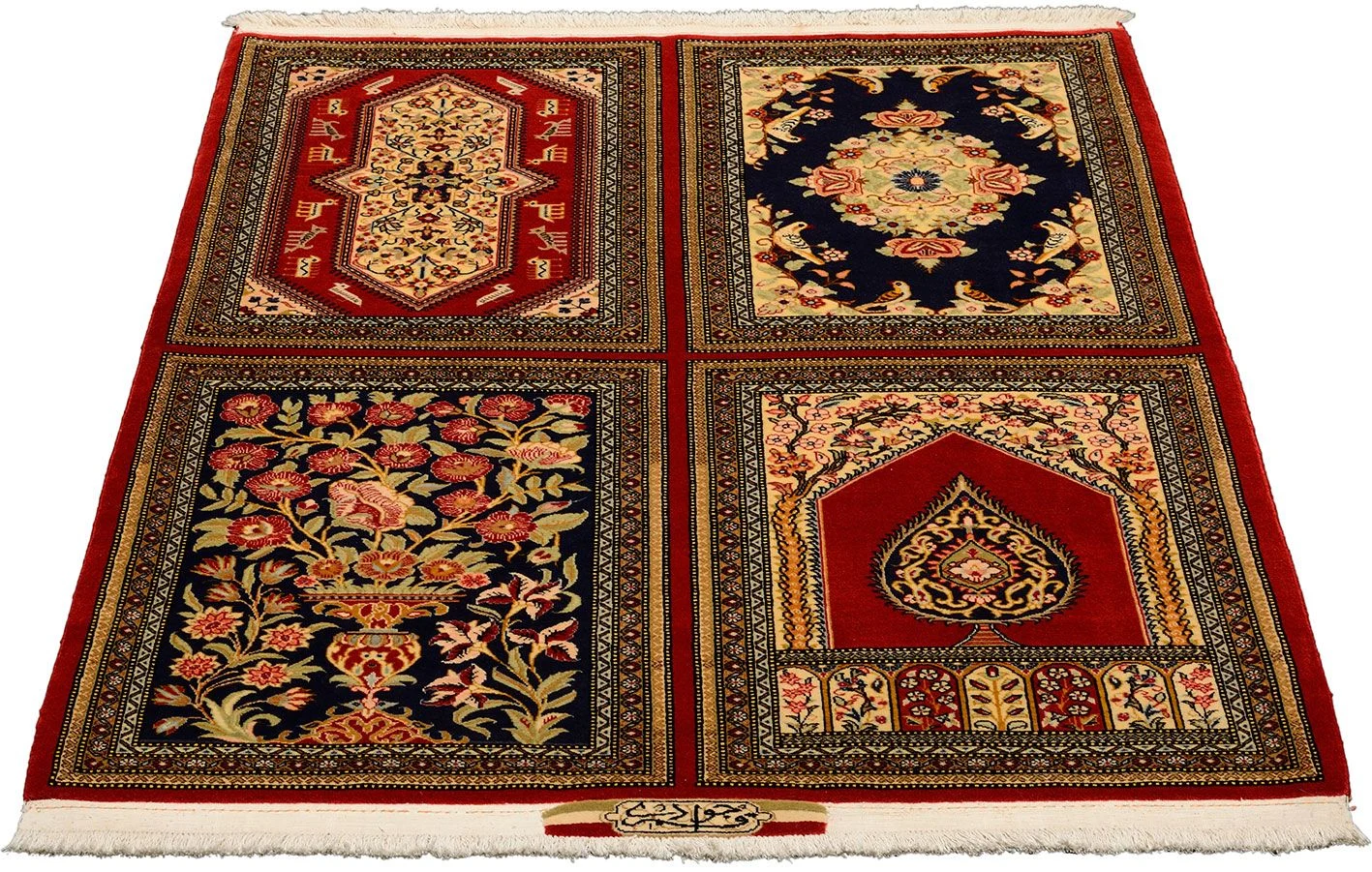 Alternative view of Wool Qom Persian Rug 106 × 150 cm, hand-knotted
