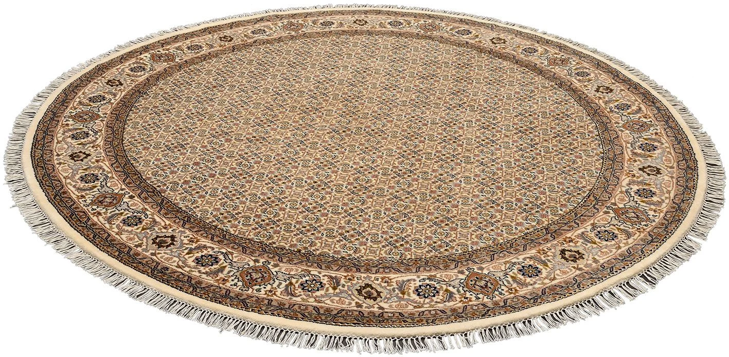 Alternative view of Wool & Silk Tabriz Indian Rug 250 × 250 cm, hand-knotted