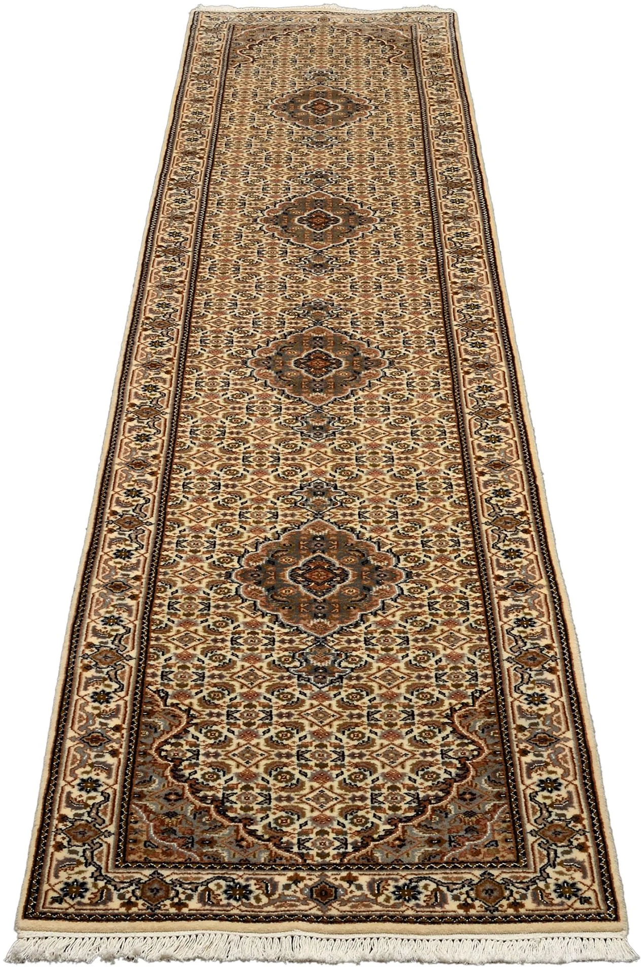 Alternative view of Hand-Knotted Tabriz Indian Rug, 80 × 401 cm, Wool & Silk