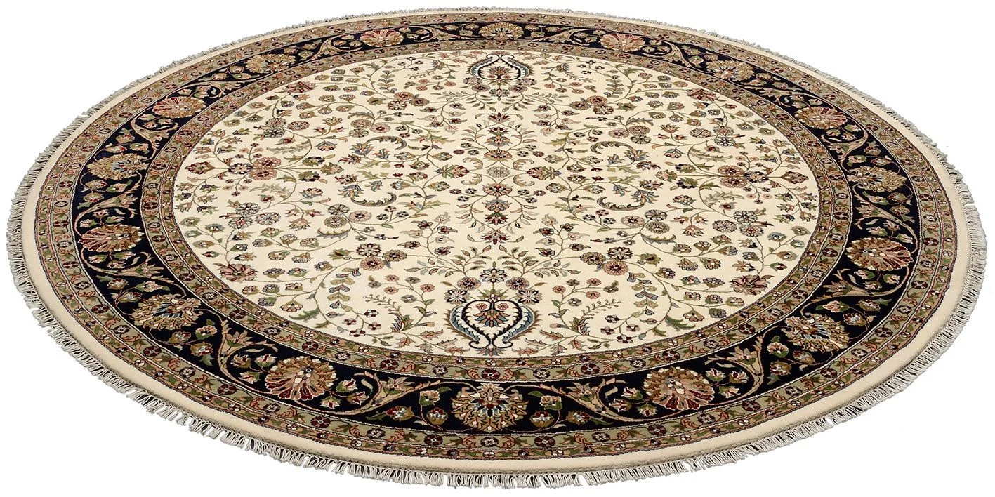 Alternative view of Hand-Knotted Isfahan Indian Rug, 247 × 247 cm, Wool